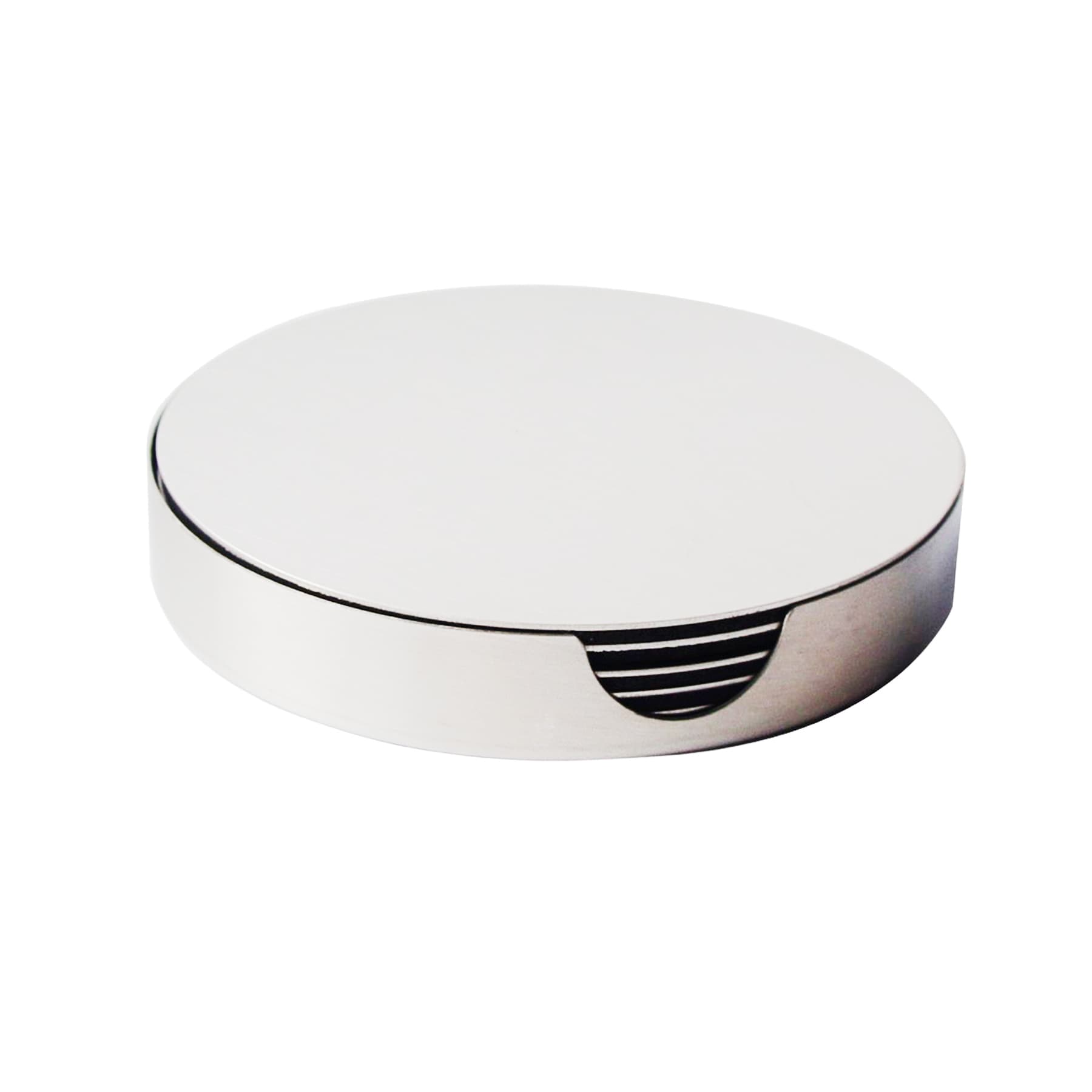 6-Piece Stainless Steel Coaster Set with Stand