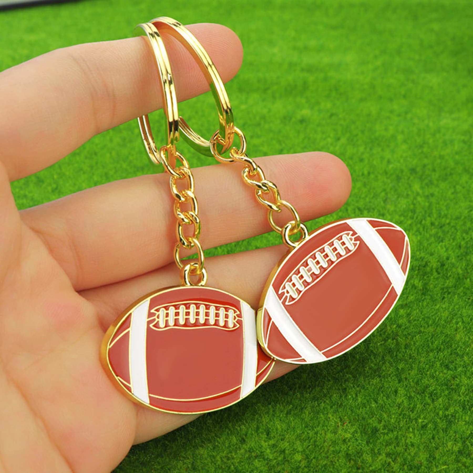 2025 Metal Mini Football Keychain