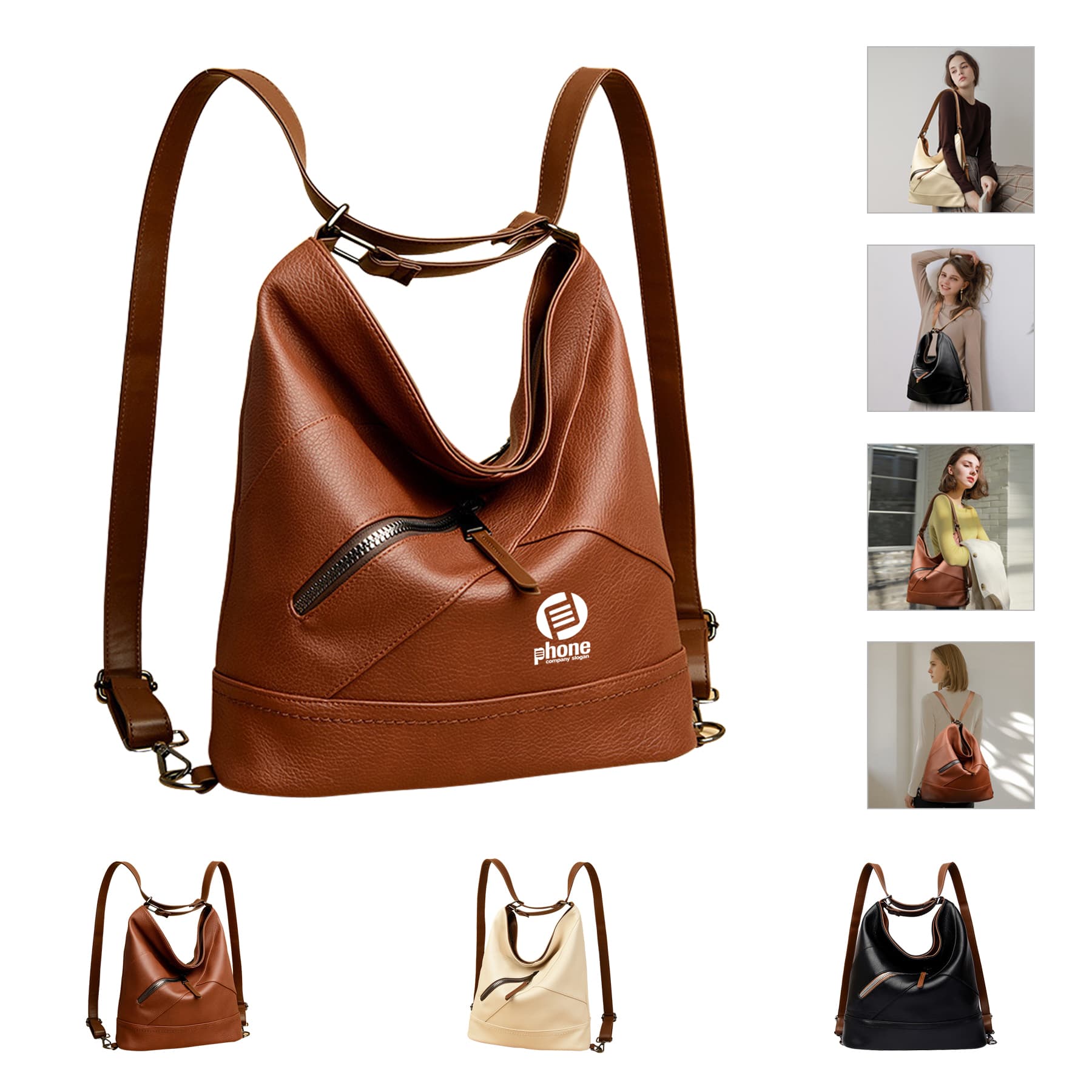 Large capacity genuine leather tote bag