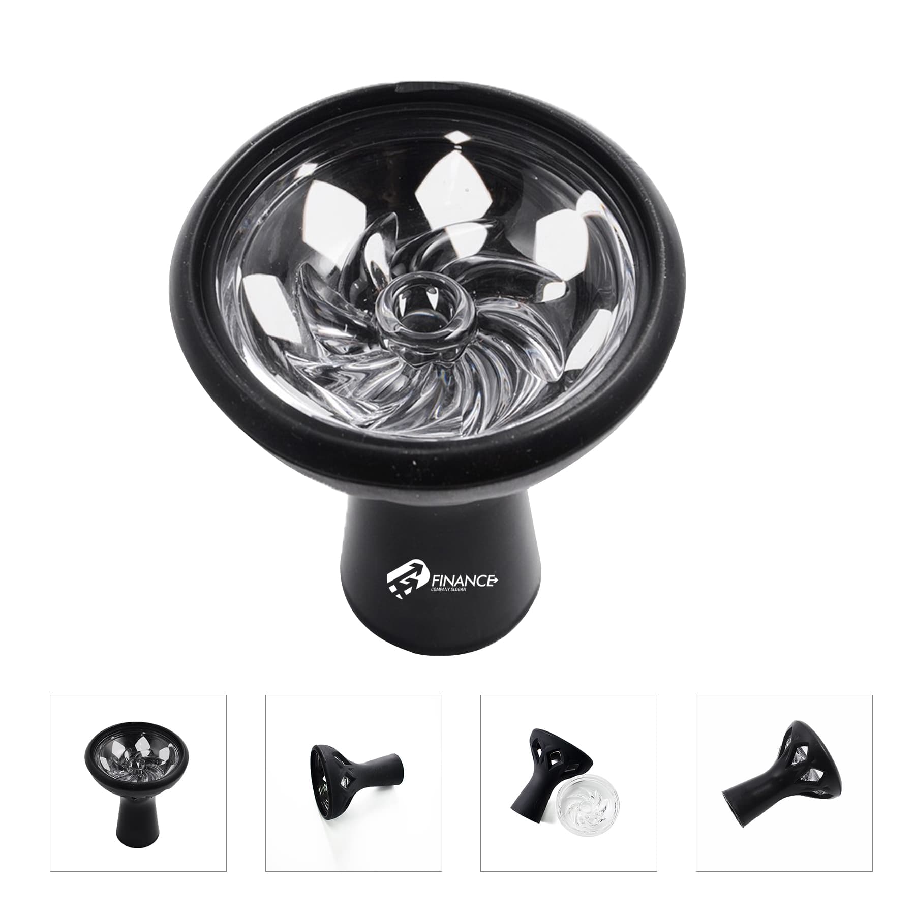 Silicone Hookah Bowl With Glass Insert