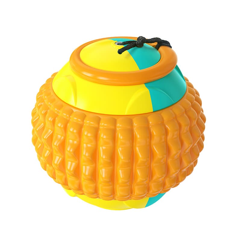 The Dog's Teeth Throw A Bouncy Toy Ball