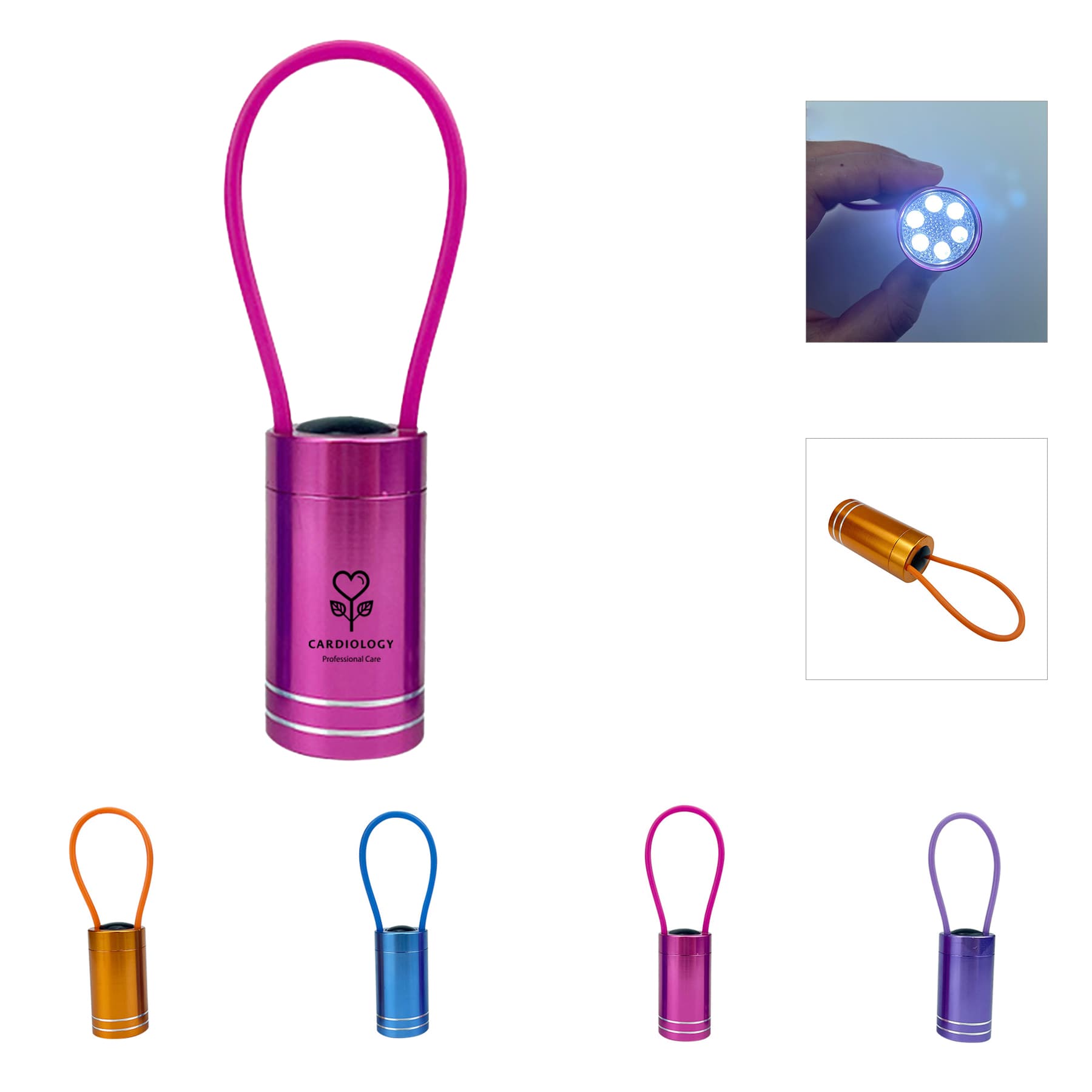 Glow in the Dark Aluminum LED Flashlight
