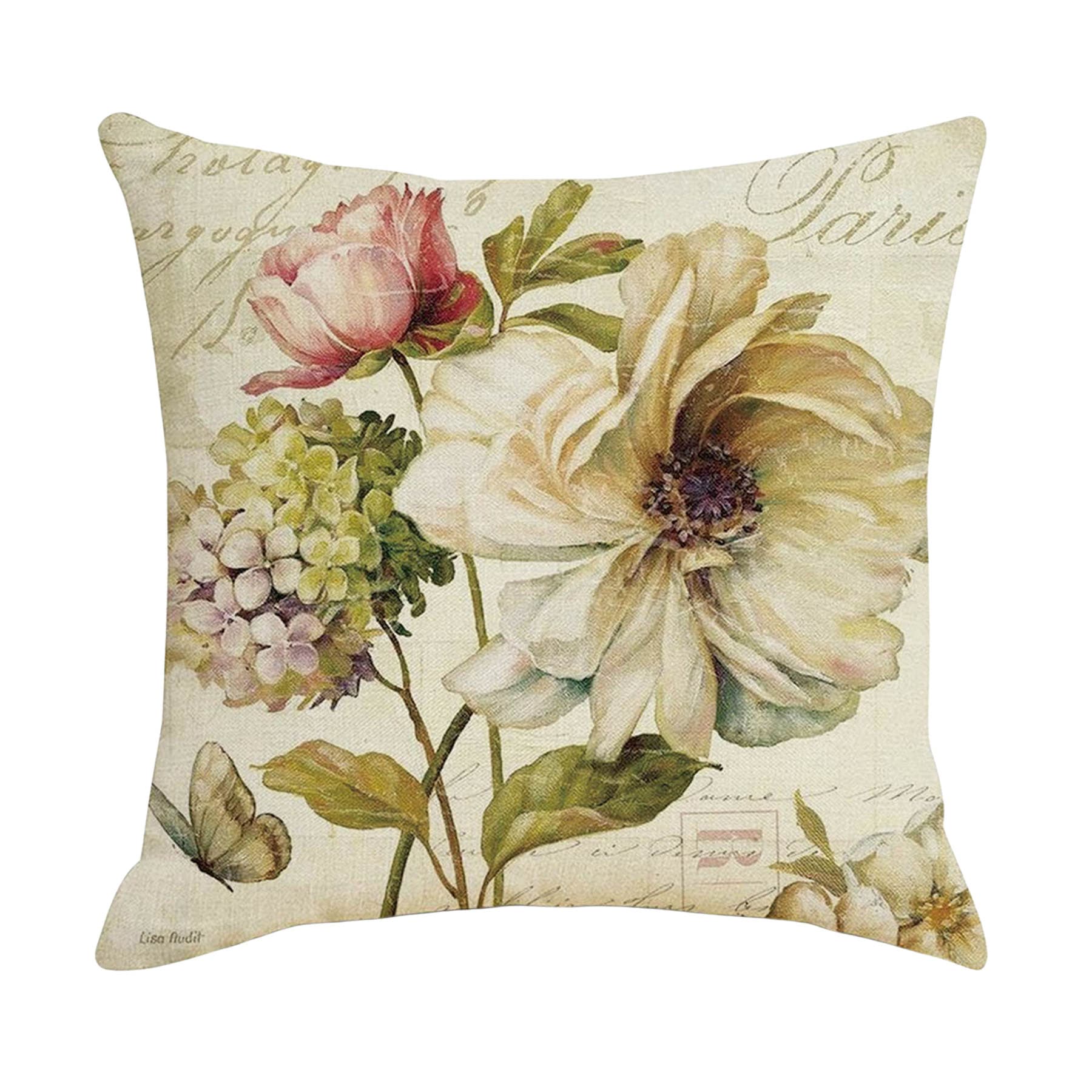 Full Color Throw Linen Pillow Cover