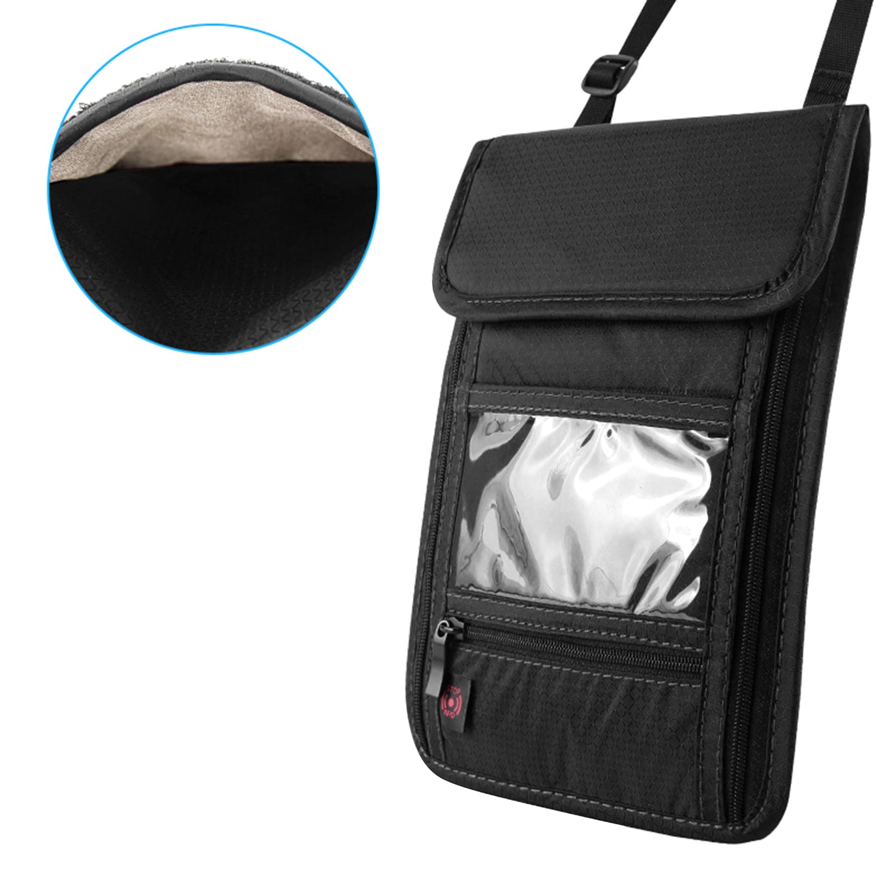 Nylon Multifunction Neck Wallet Badge Holder