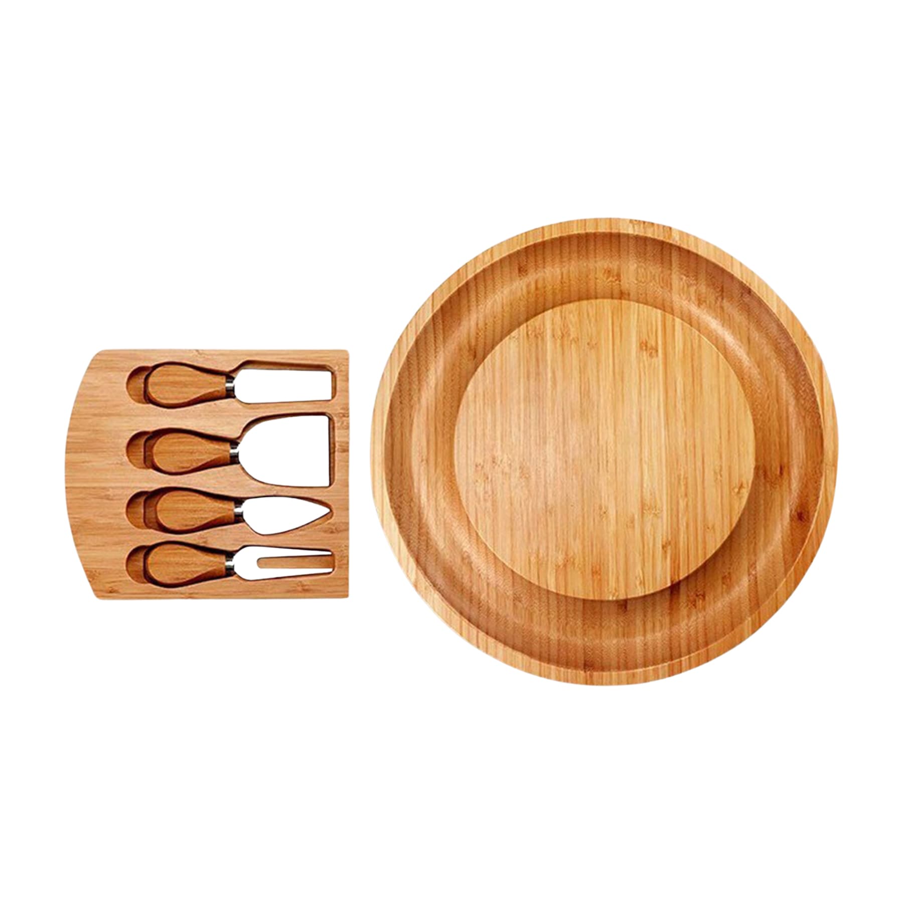 Round Cutting Board Set With Drawer