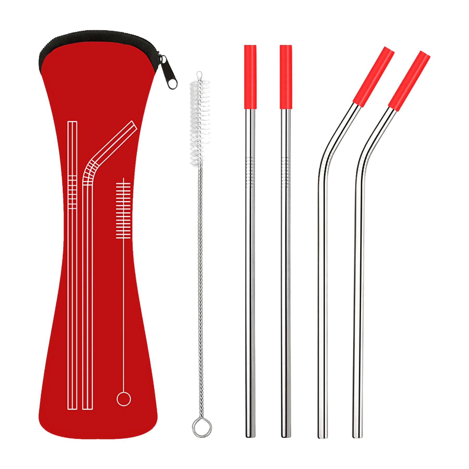 Stainless Steel Straw Set W/ Bag