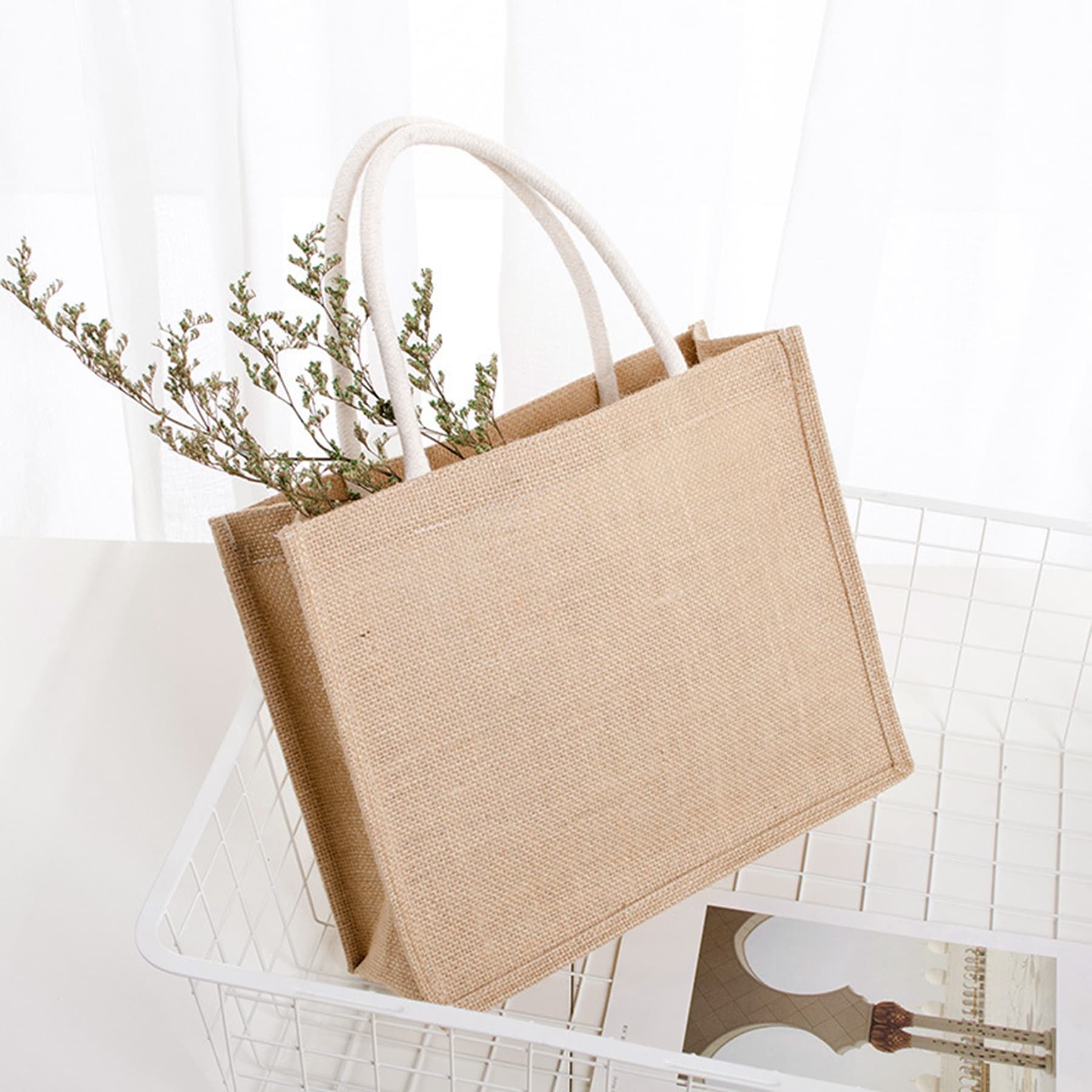 Carrying burlap bags