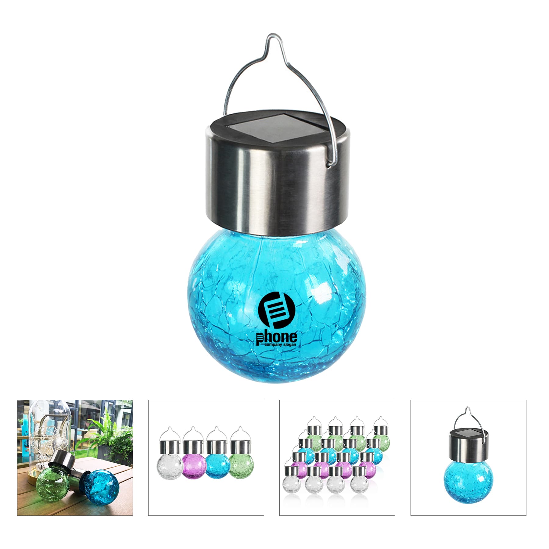 Hanging Cracked Glass LED Solar Lights