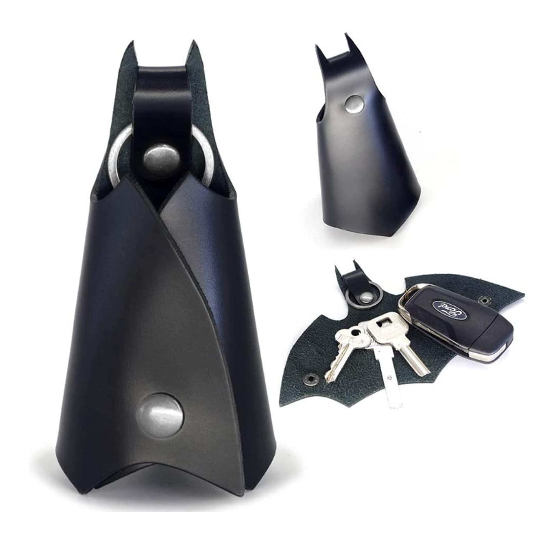 Leather Bat Car Key Chain Ring