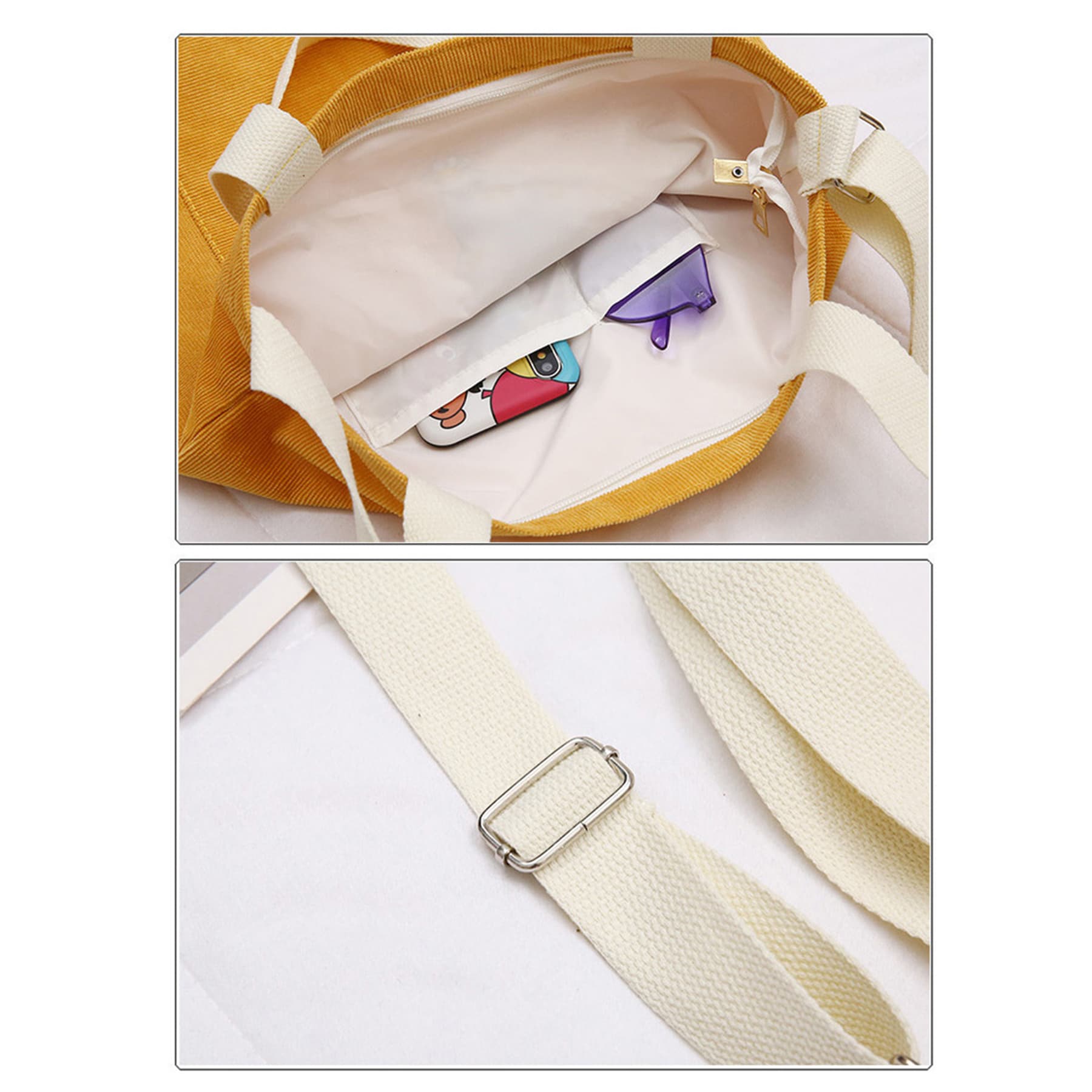 Canvas Crossbody Tote Handbag
