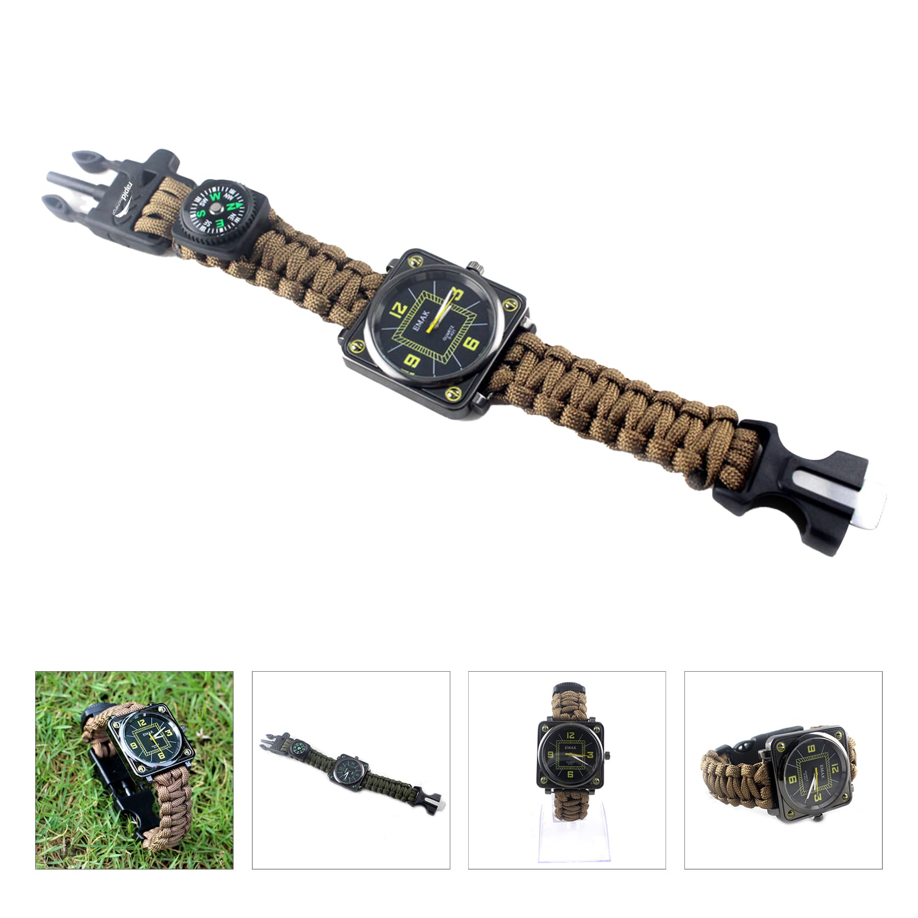 Outdoors Survival Multifunction Bracelet Watch
