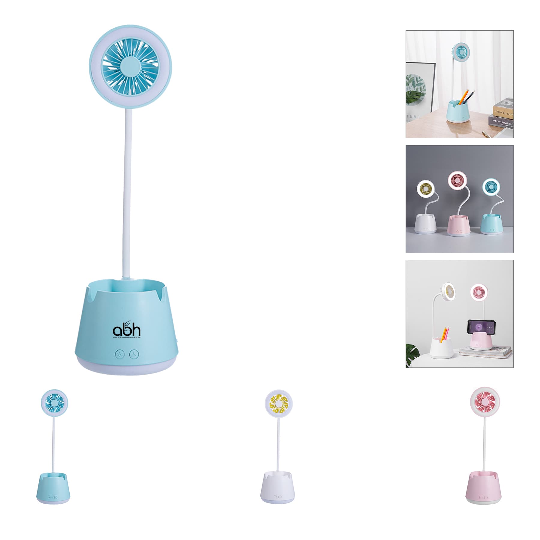 USB Charge Multifunctional Fan,with Light,Phone Holder