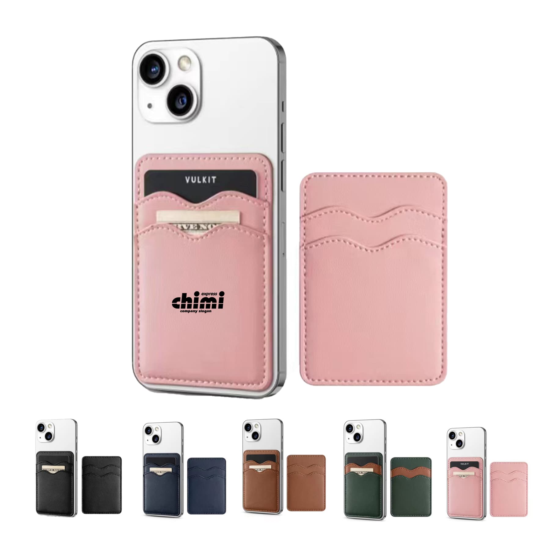 Popular Phone Card Holder With Leather Phone Wallet Stick