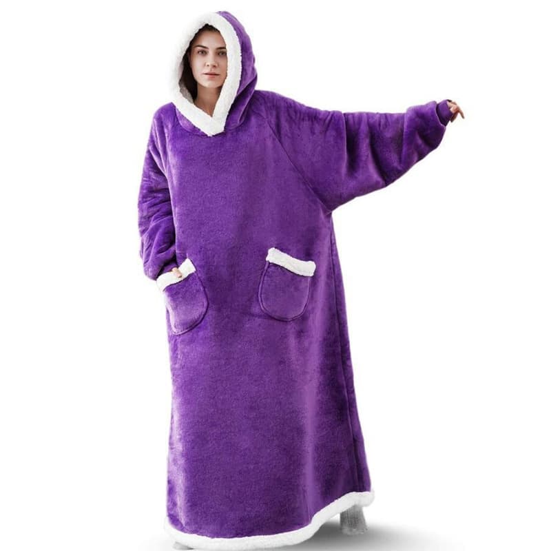 Oversized Microfiber & Sherpa Wearable Blanket