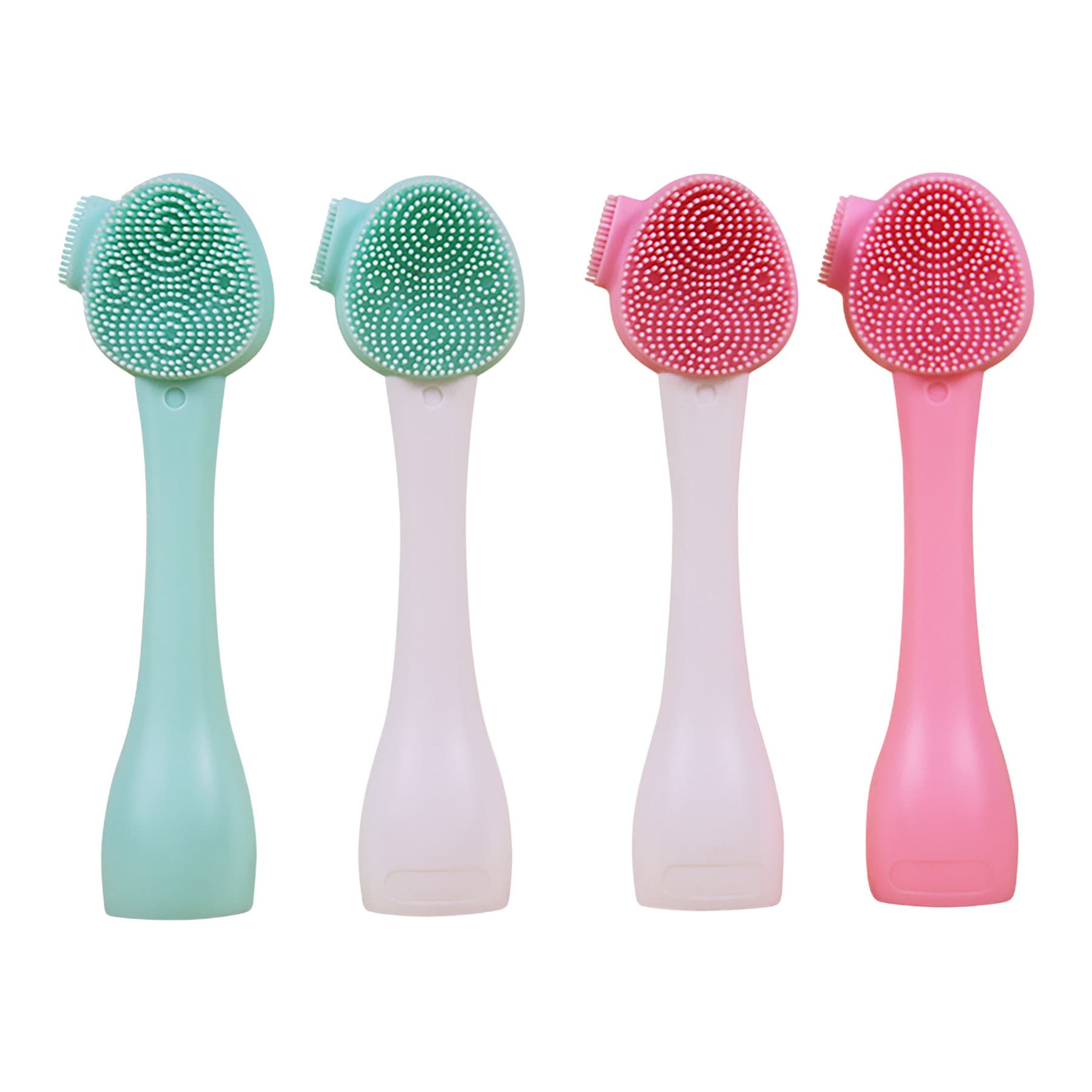 Multi-function Silicone Face Massage Brush With Long Handle