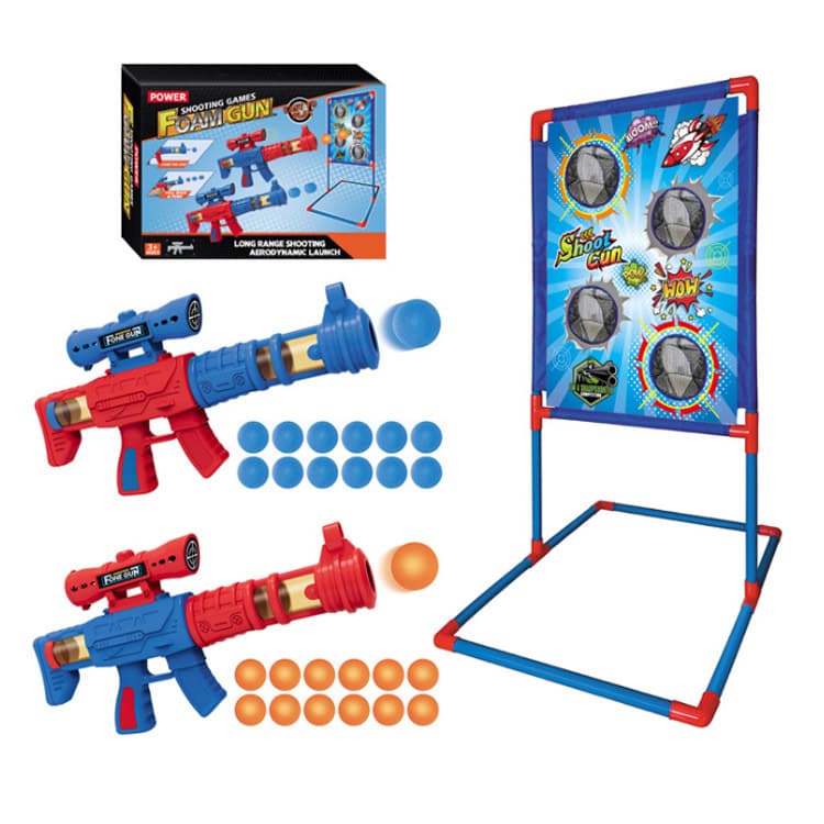 Ball Popper Gun Toy Set with Standing Shooting Target