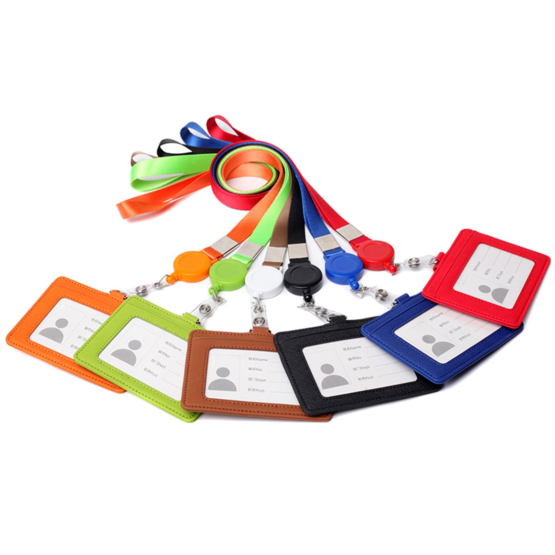Pu Retractable Badge Reel Card Holder