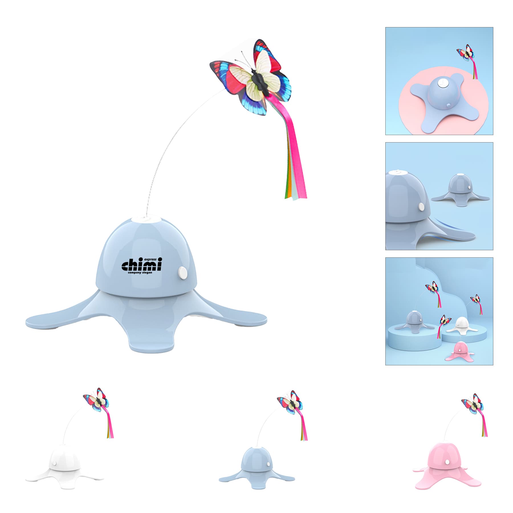 Automatic Interactive Rotating Butterfly Flying Cat Toy