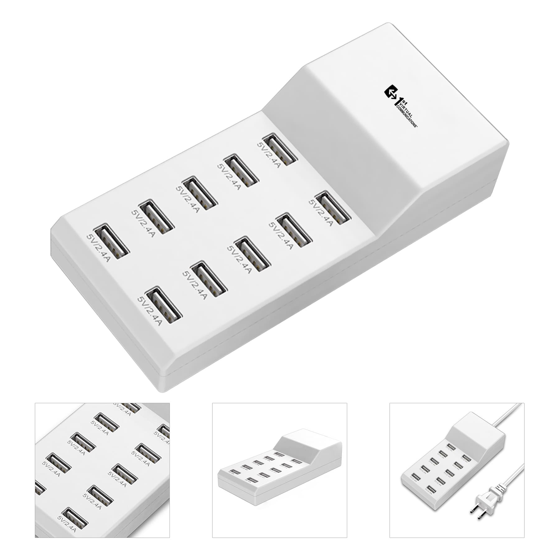 50W 10-Port USB Charging Station