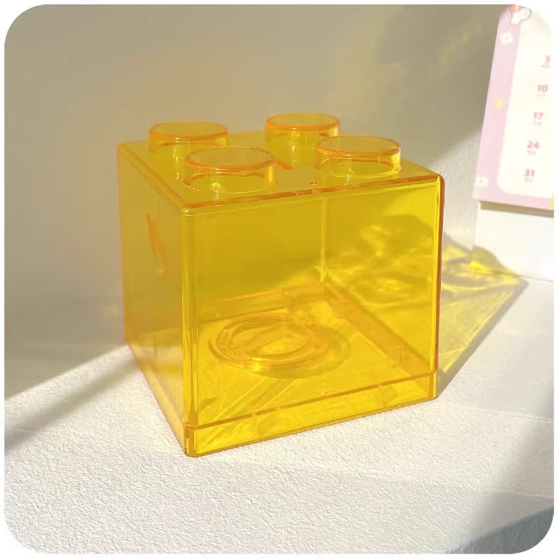 PS Clear Building Block Coin Bank