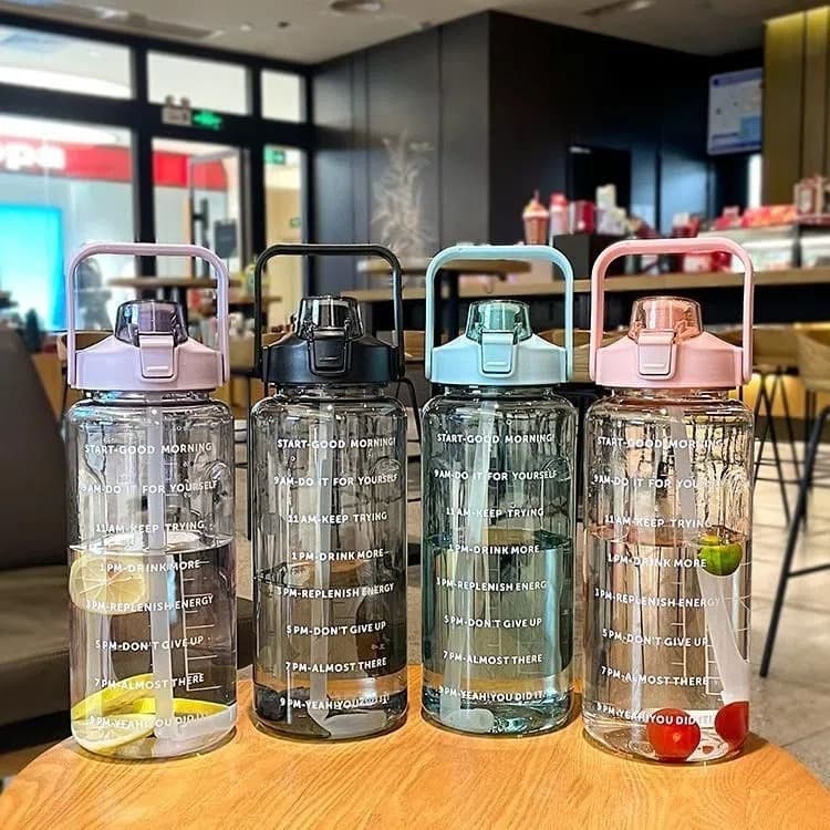 2L Sports Water Bottle With Time Marker