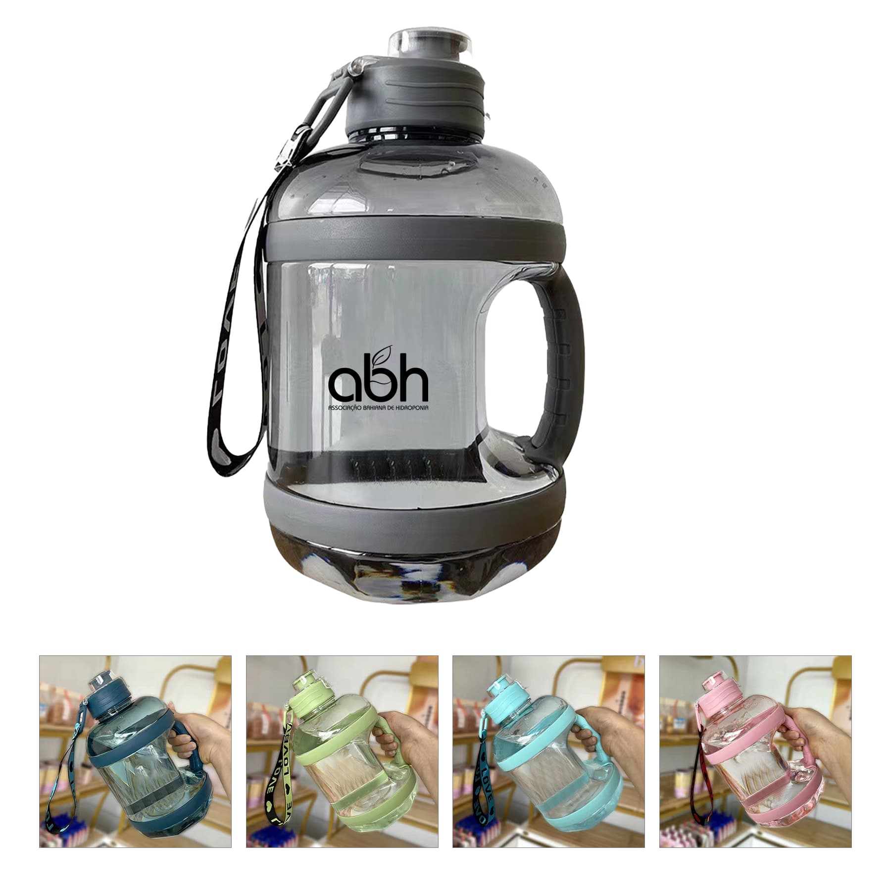 Water Bottles with Straw and Strap