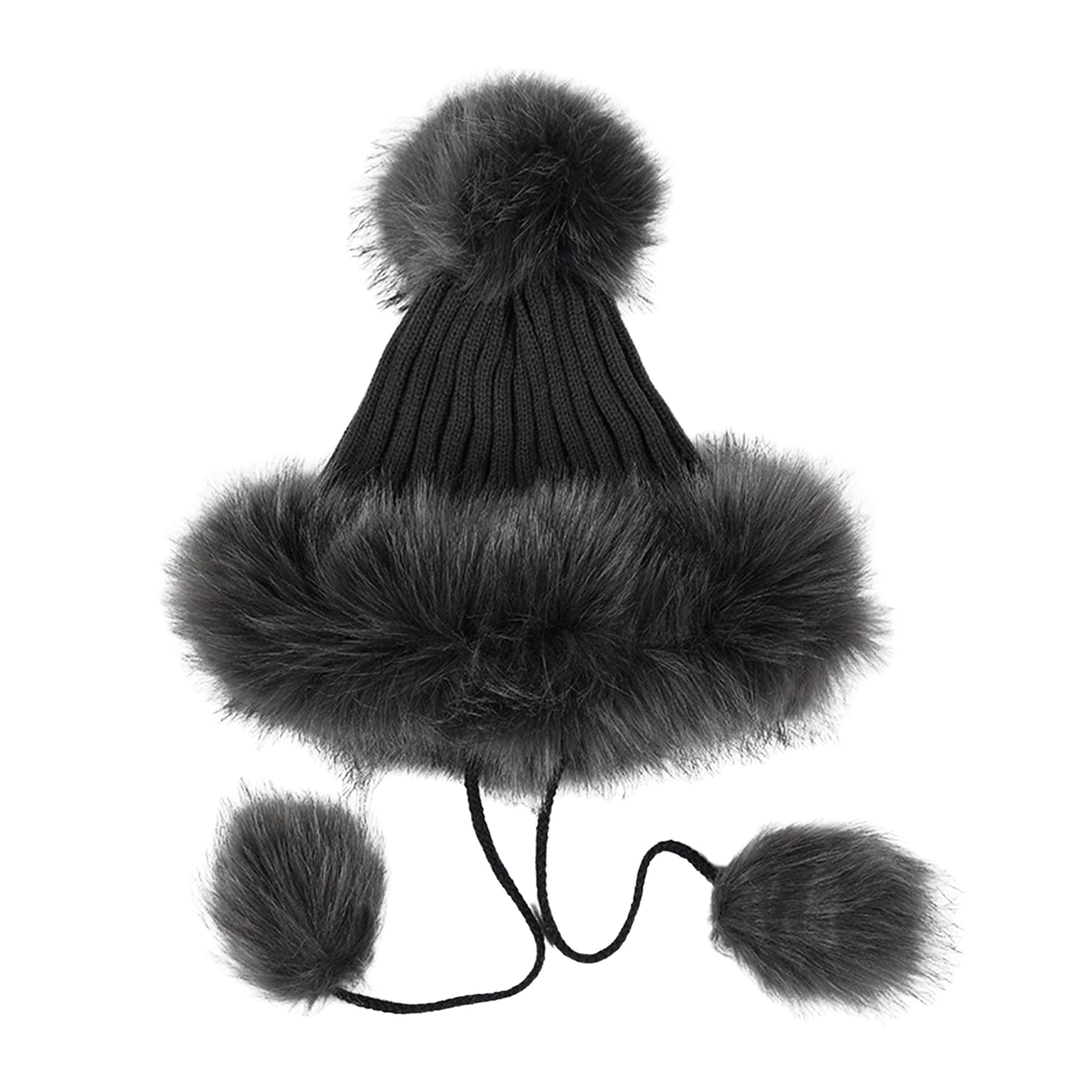 Women Unreal Fox Fur Knitted Scarf Ear Protector Multicolor