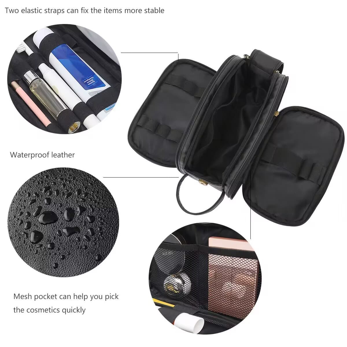 Large Travel PU Leather Cosmetic Bags