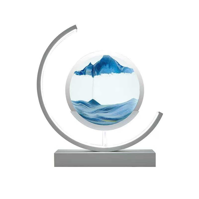 3D Hourglass Moving Sand Desk Lamp 3-Color Light