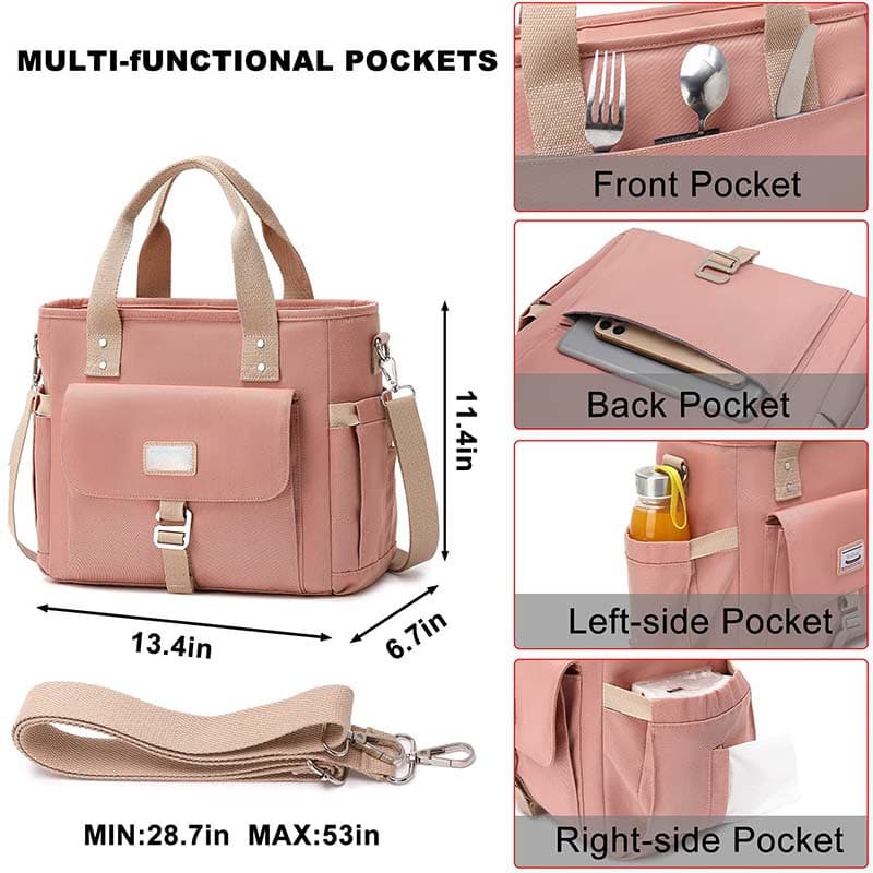 Insulated Lunch Cooler Bag with Adjustable Shoulder Strap