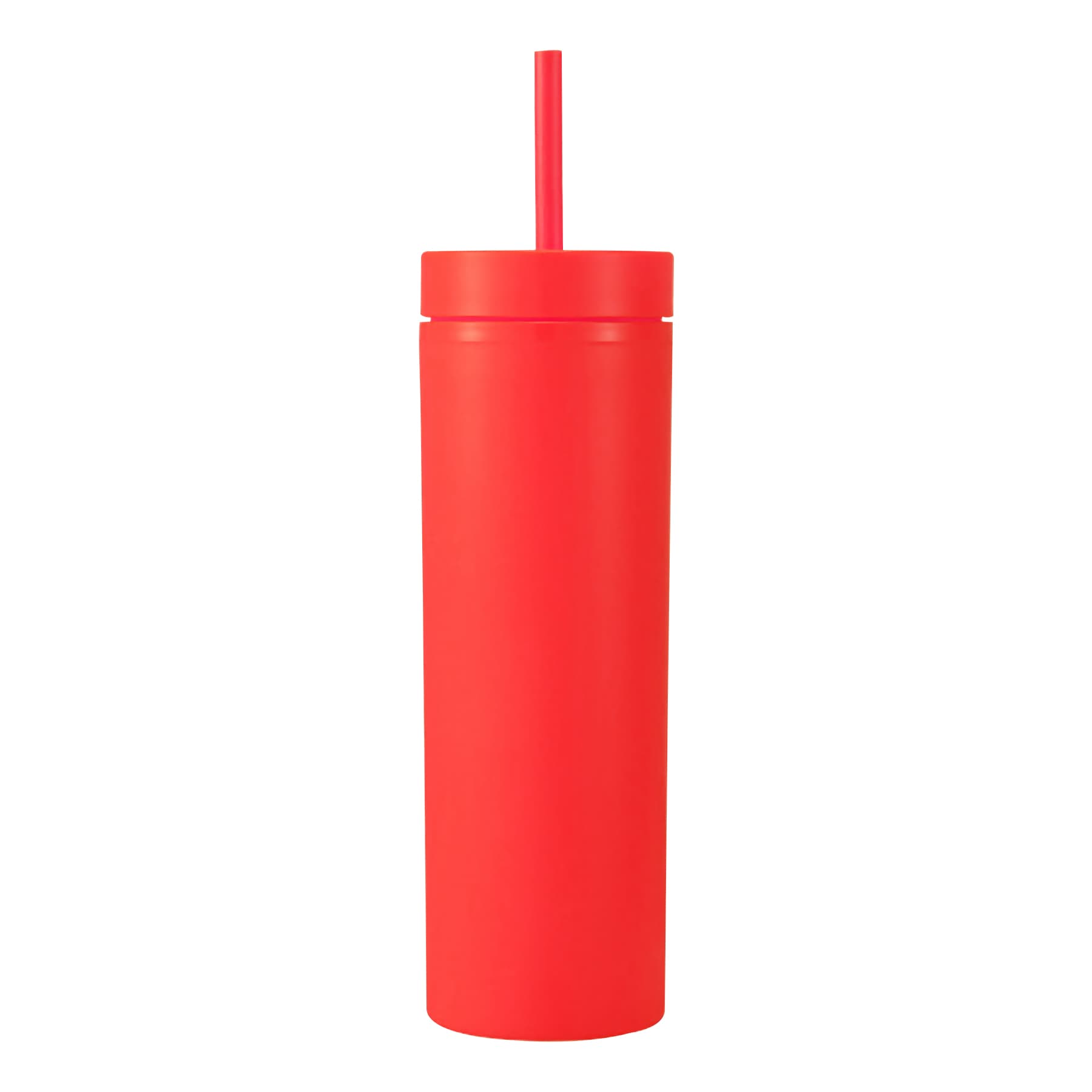 16 Oz Skinny Tumbler W/ Straw