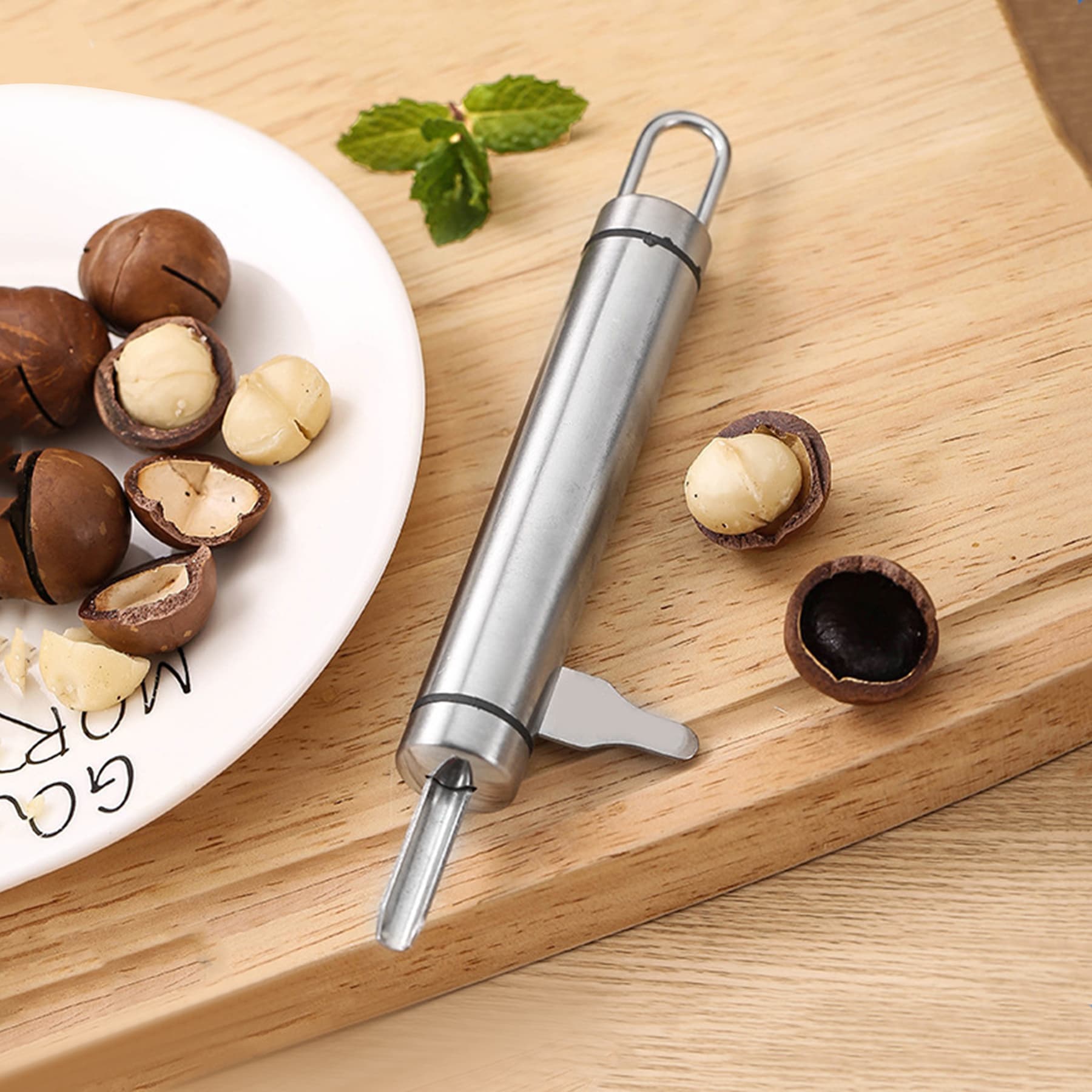 Stainless Steel Macadamia Nut Cracker for Home Use