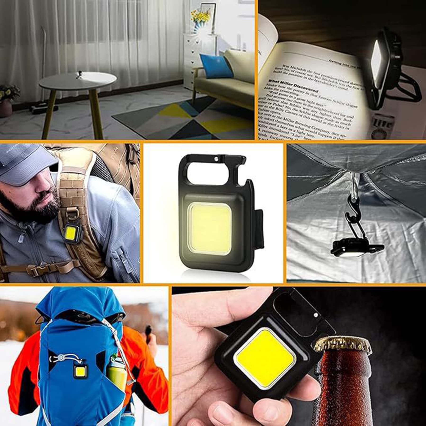 Rechargeable COB Emergency Worklight with Carabiner