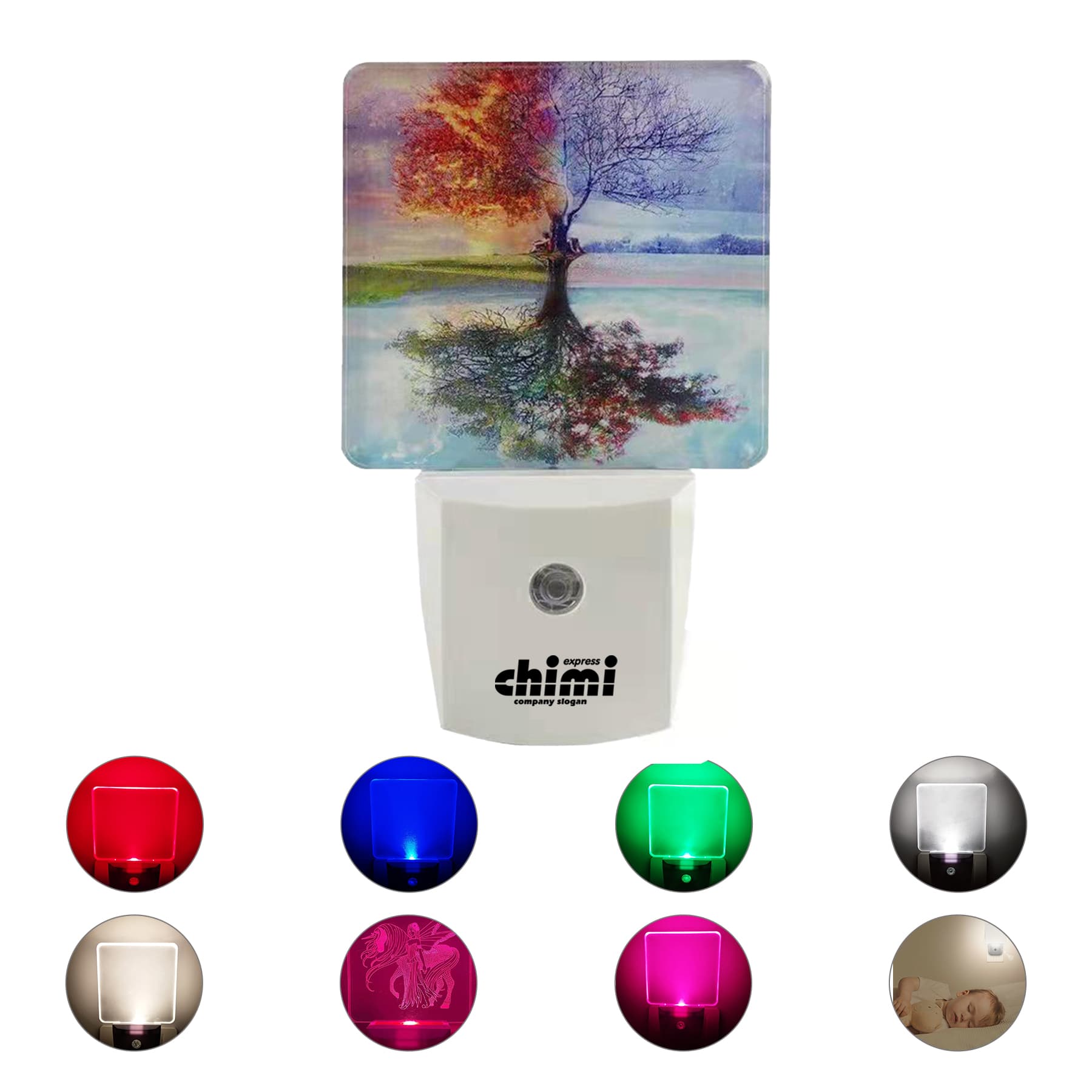 Led Night Light Wall Lamp With Sensor Plug-In Acrylic