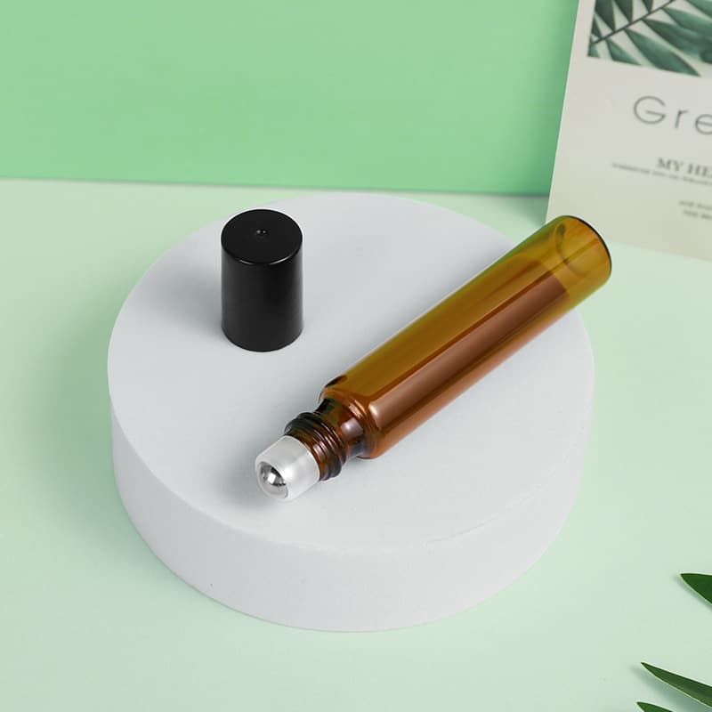 Clear Glass Roll On Bottles w/ PE Balls and Polypropylene Ca