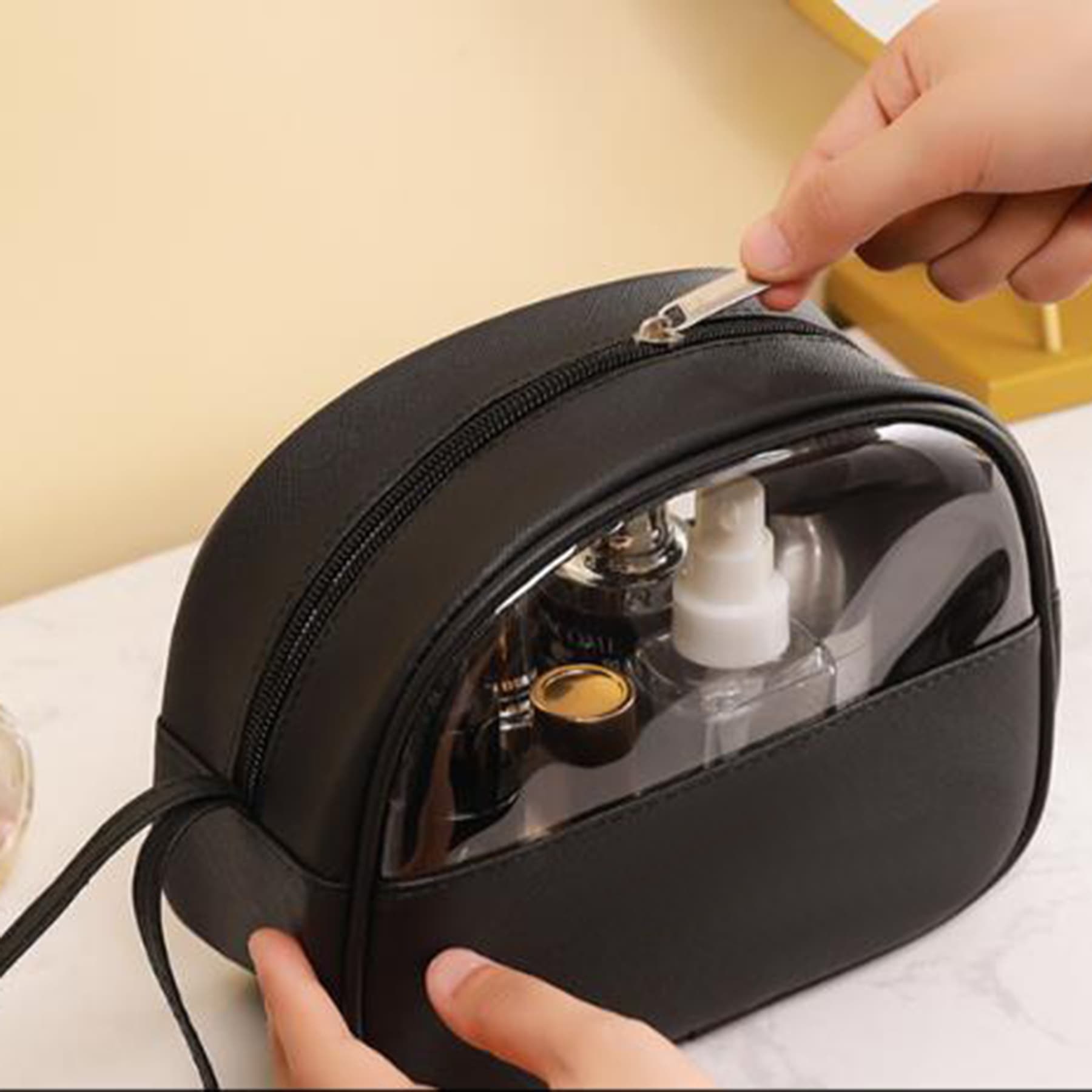 Cosmetic PU Clear Travel Makeup Bag