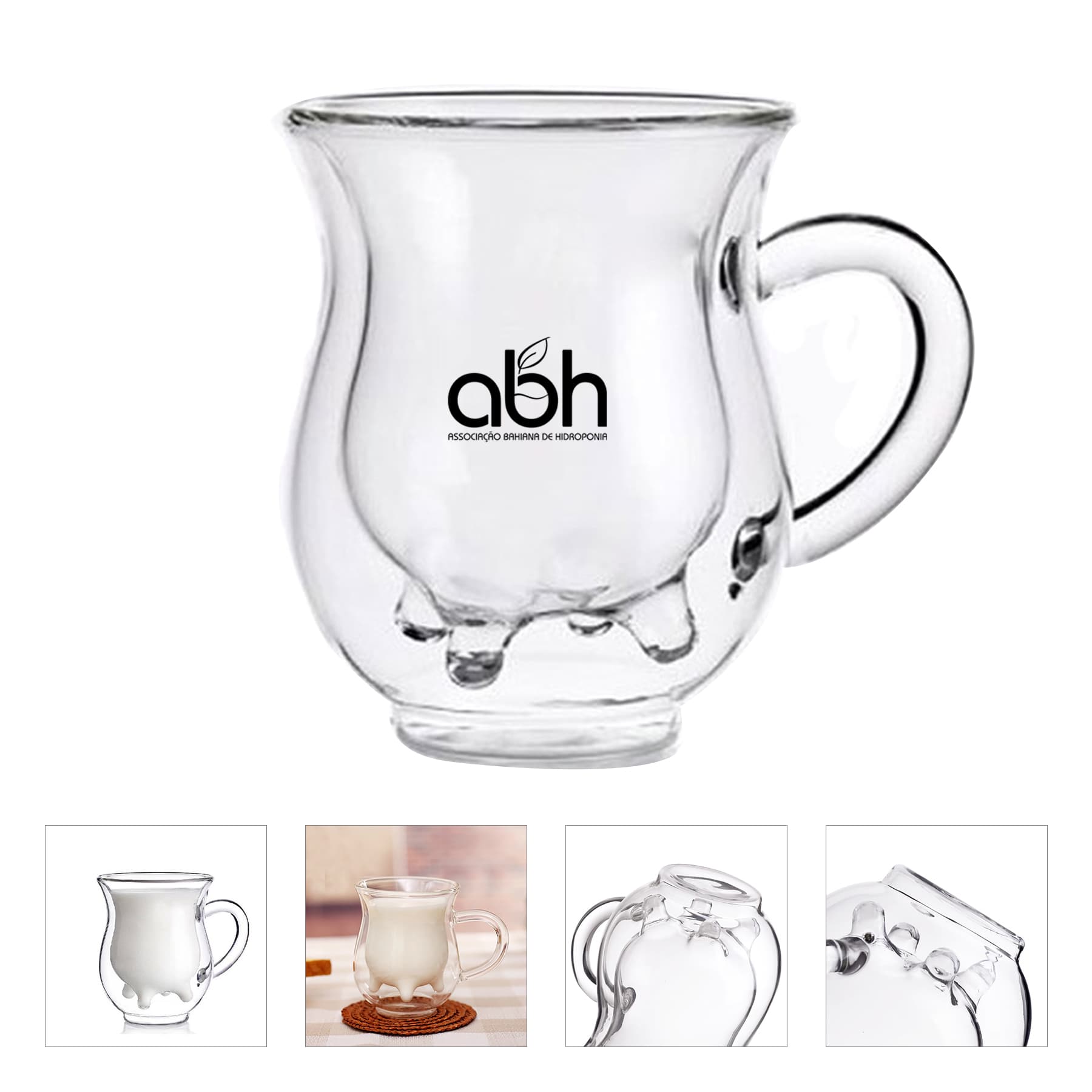 Creative Shape Glass Milk Cup 11oz
