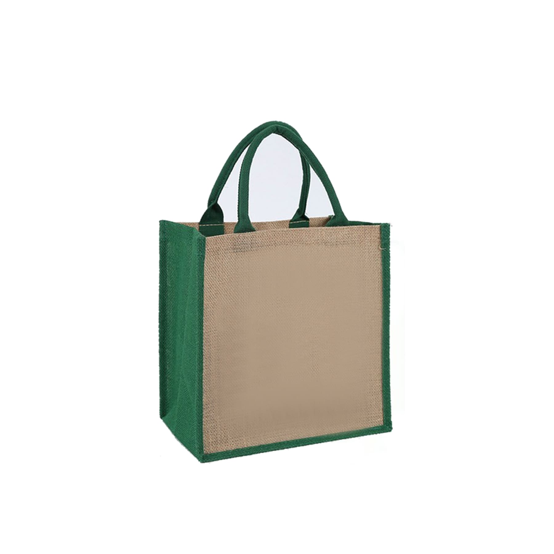15" Large Waterproof Burlap Shopping Tote Bag With Handle