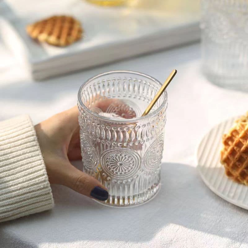 Romantic Sunflower Embossed Wine Glass