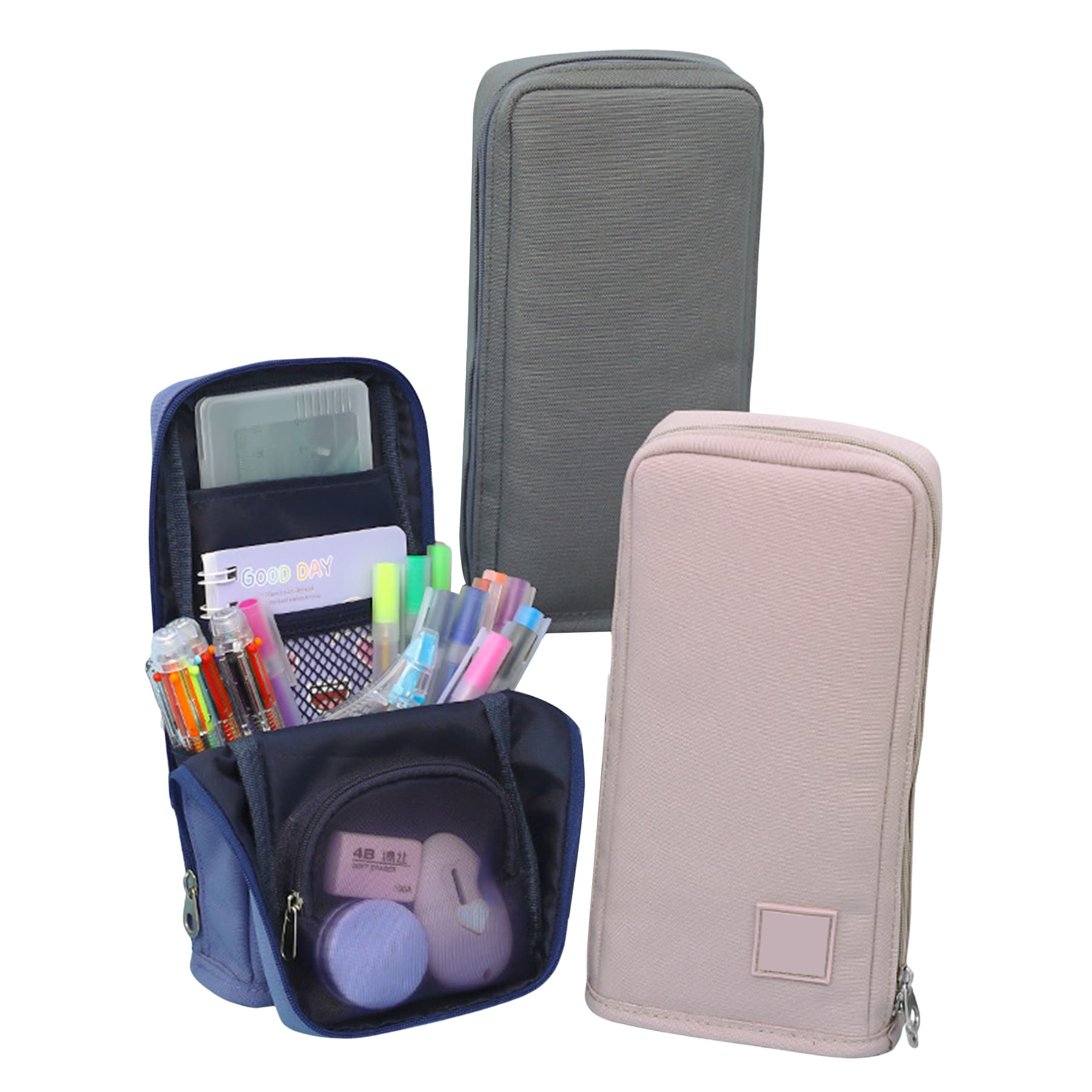 Standing Canvas Pencil Case Pen Pouch