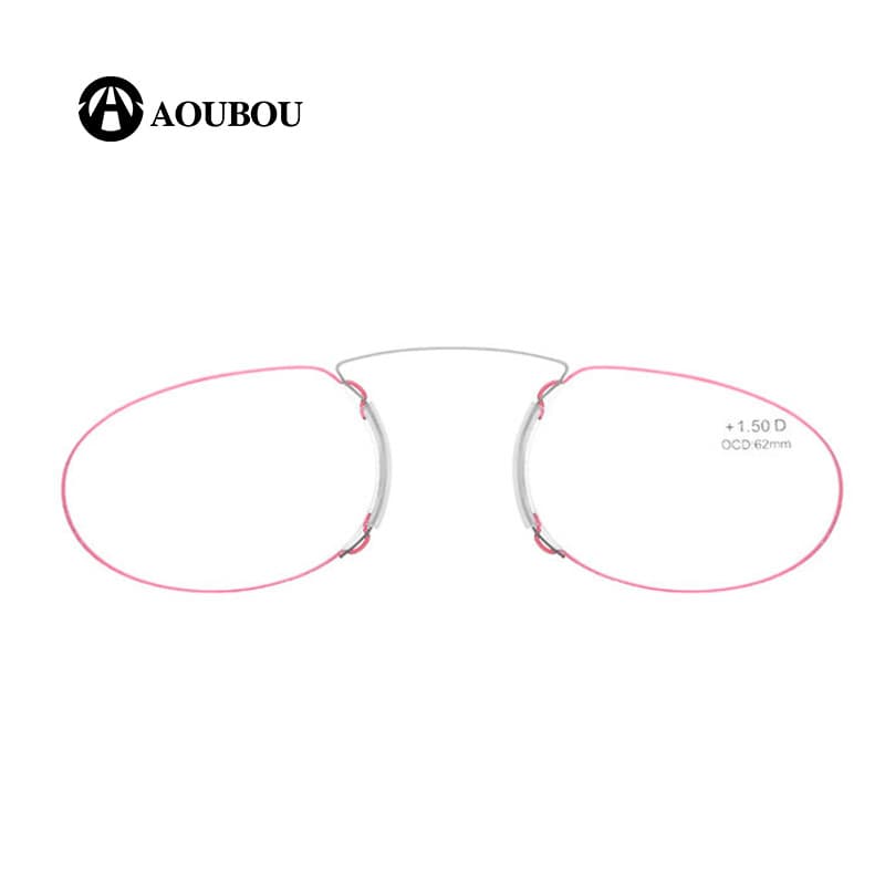 Legless Clamp Nose Reading Glasses With Case