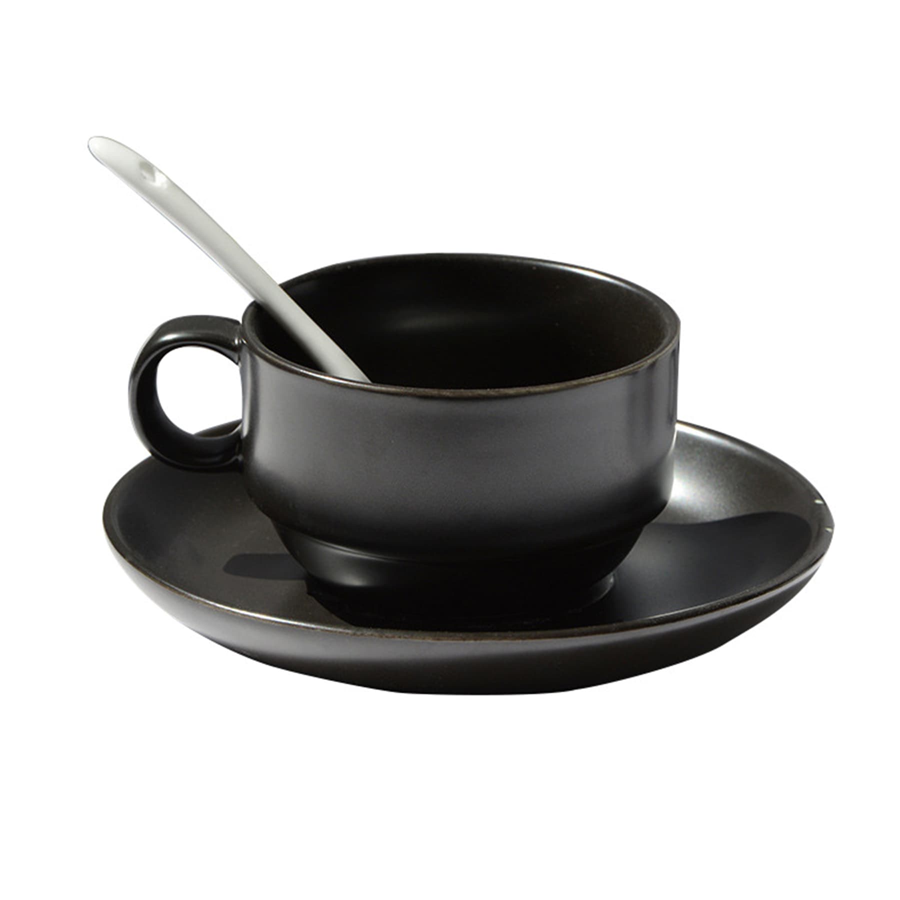 Custom glazed ceramic coffee cup saucer