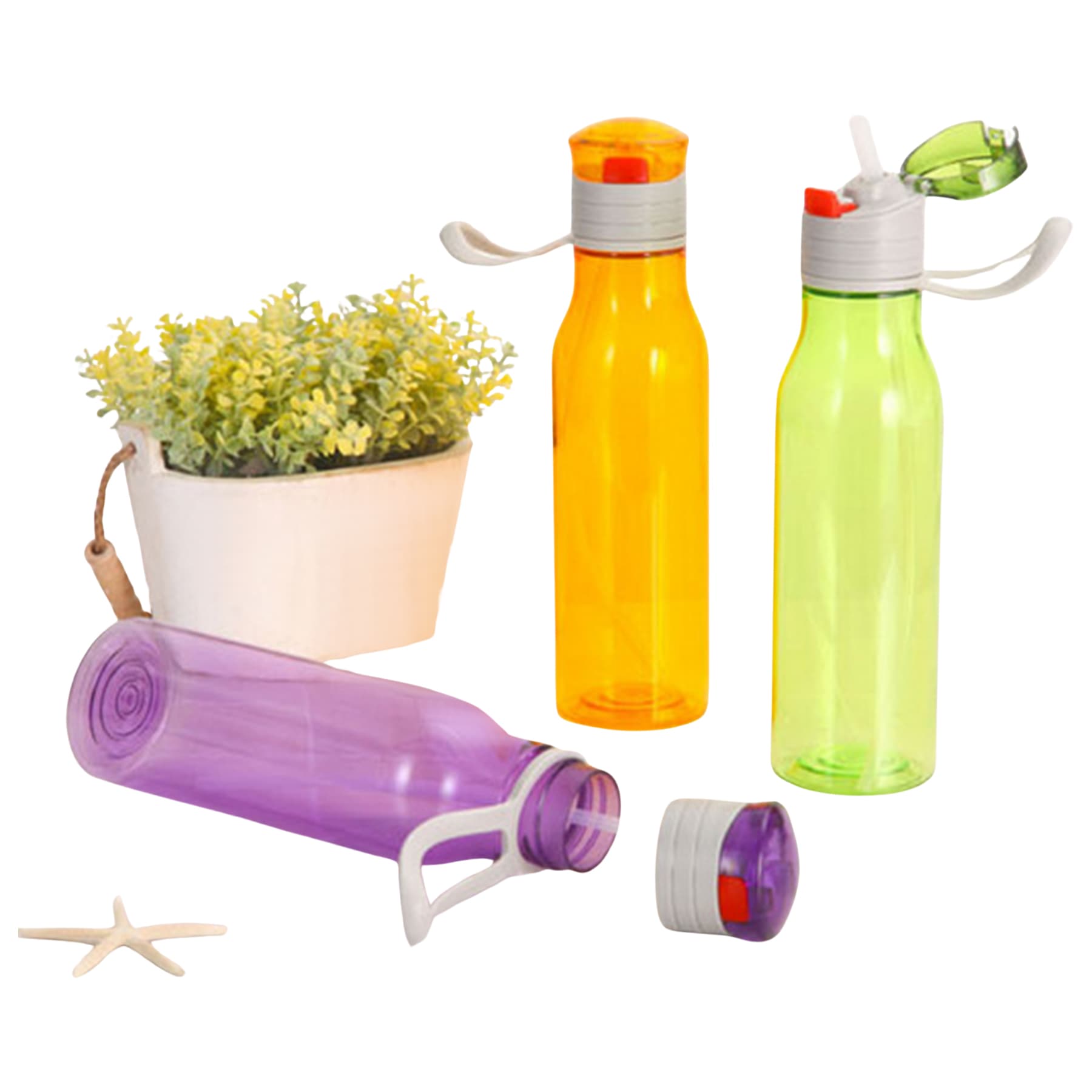 20 oz Water Bottle Sports Sipper Flip Straw