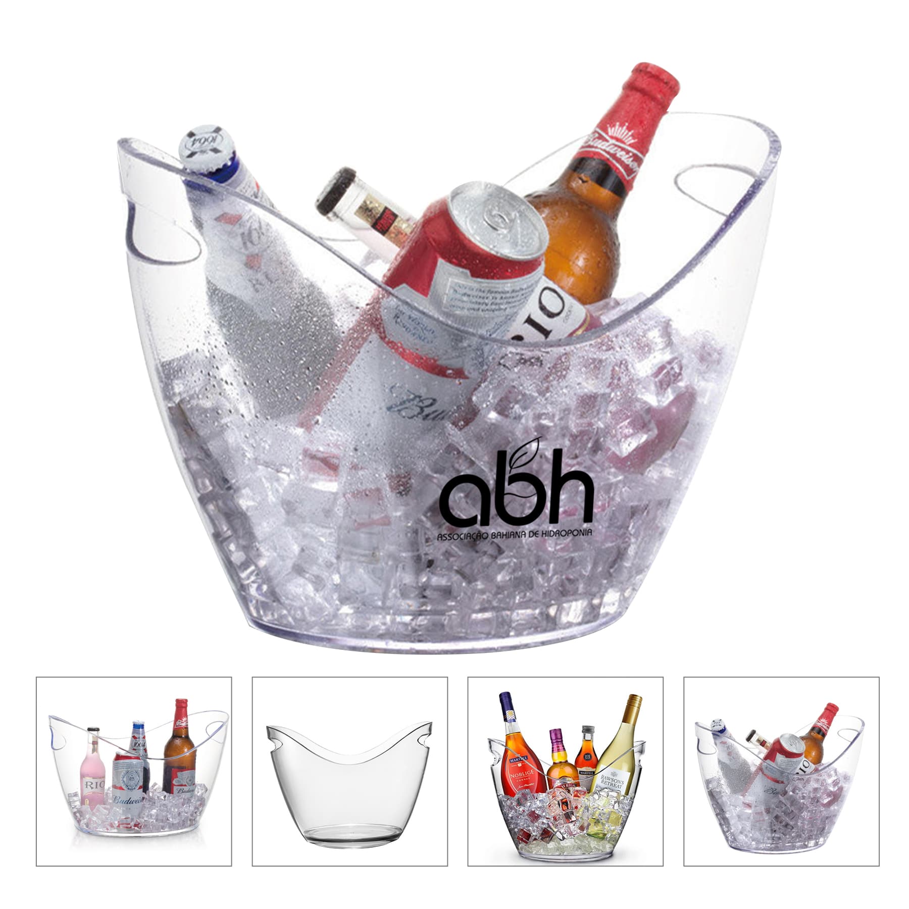 4L Clear Plastic Ice Bucket (1 Gal)