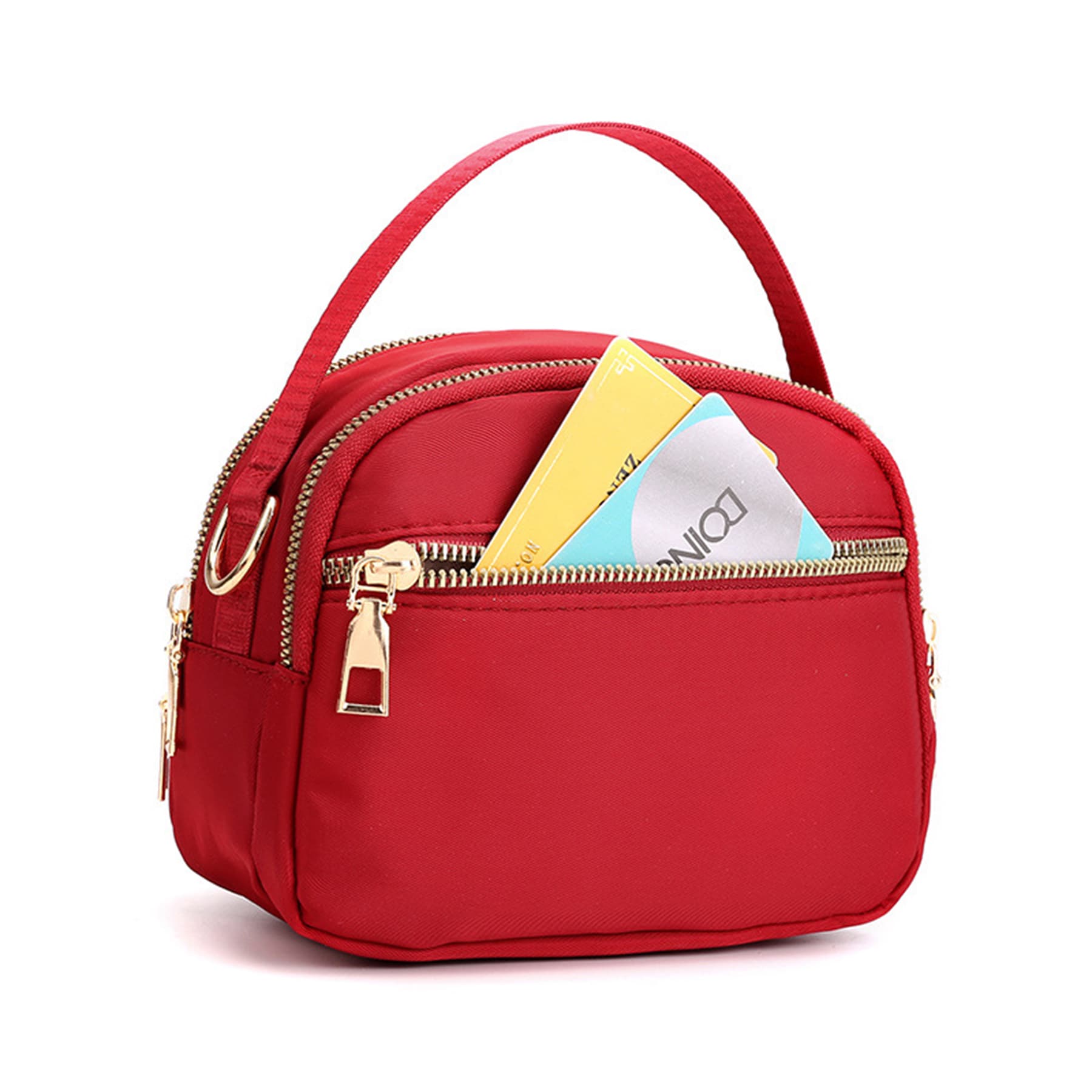 3 Zipper Nylon Crossbody Bag