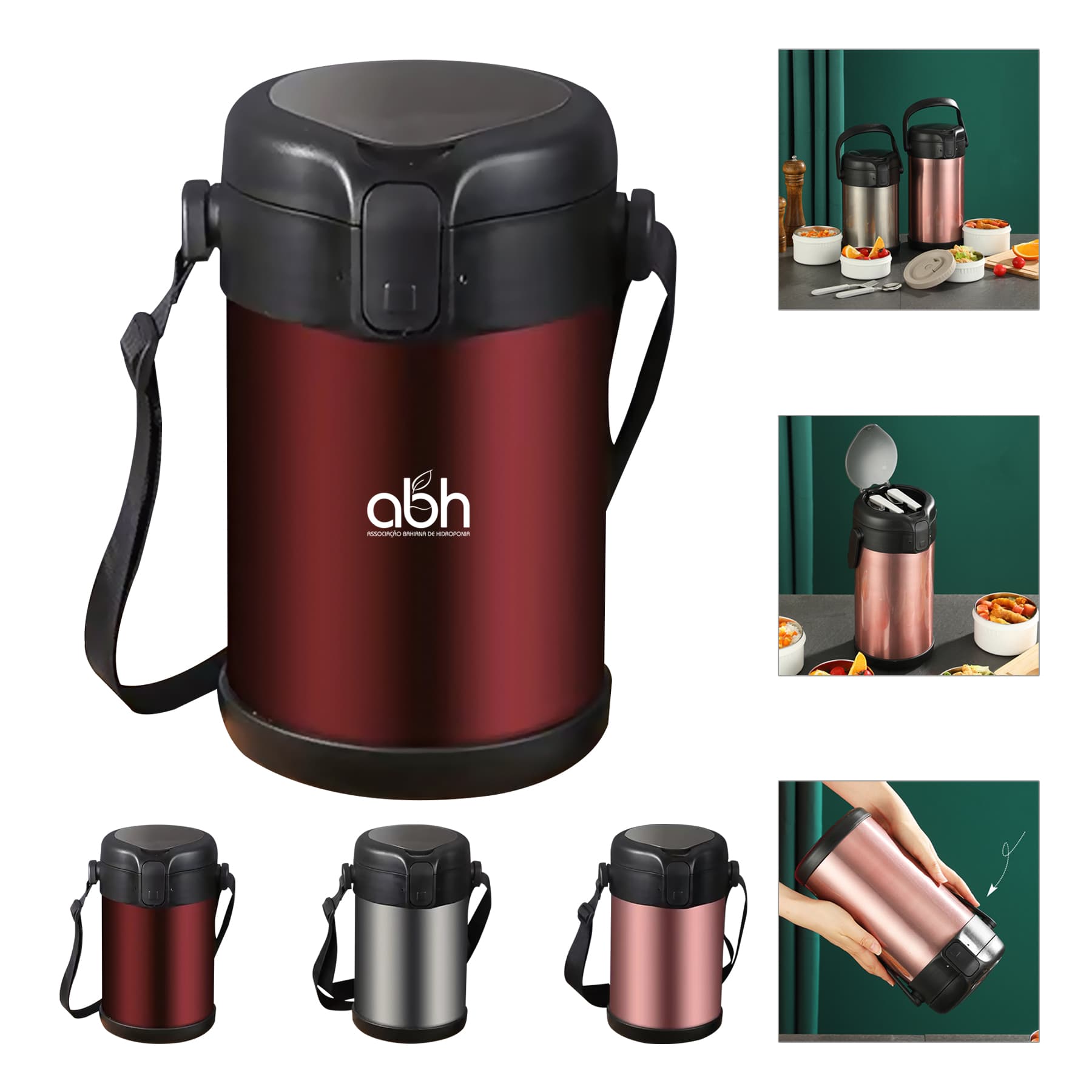 Insulated 3-Tier Stackable Food Container with Lunch Bag