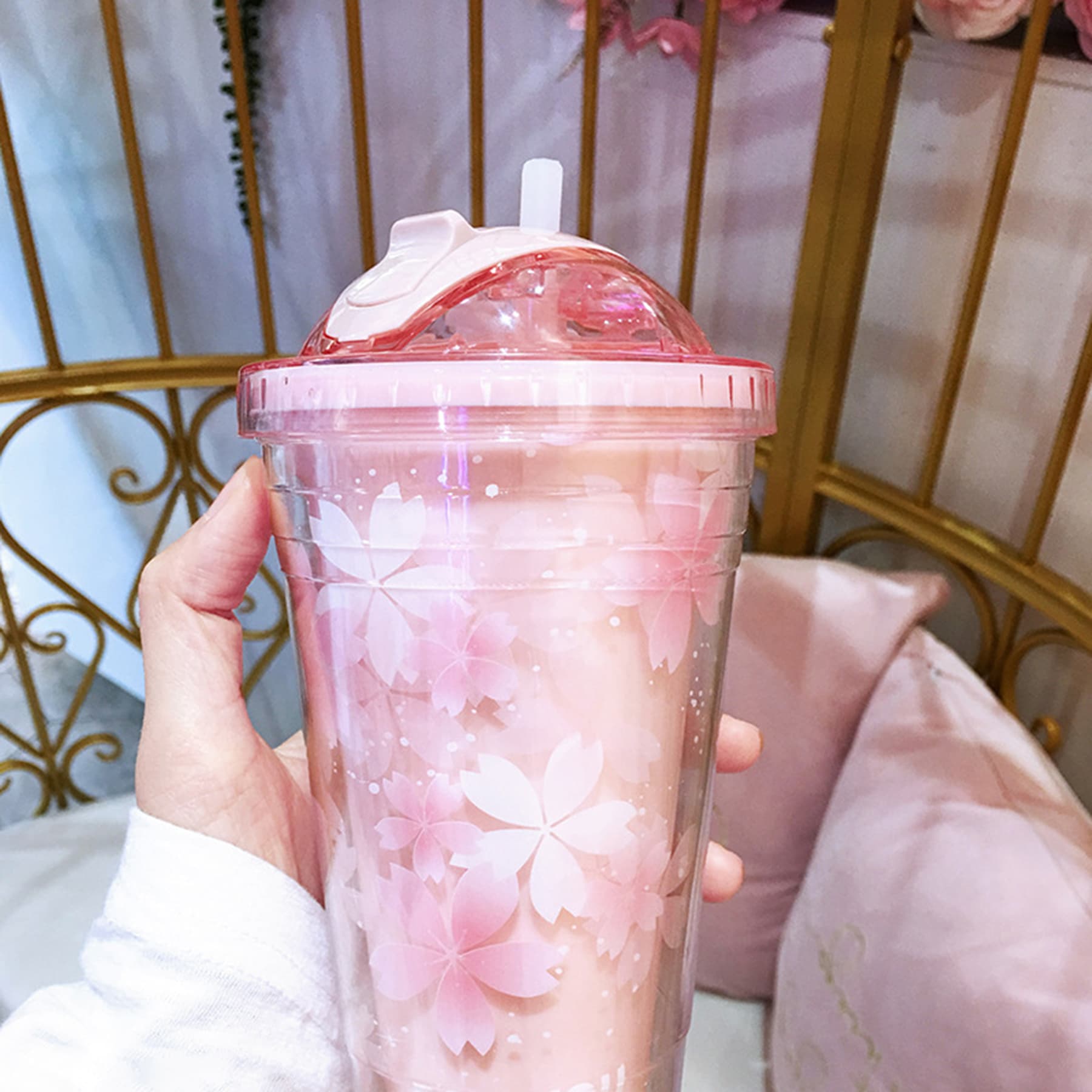 16oz Insulated Double Wall Travel Mug Lid Straw