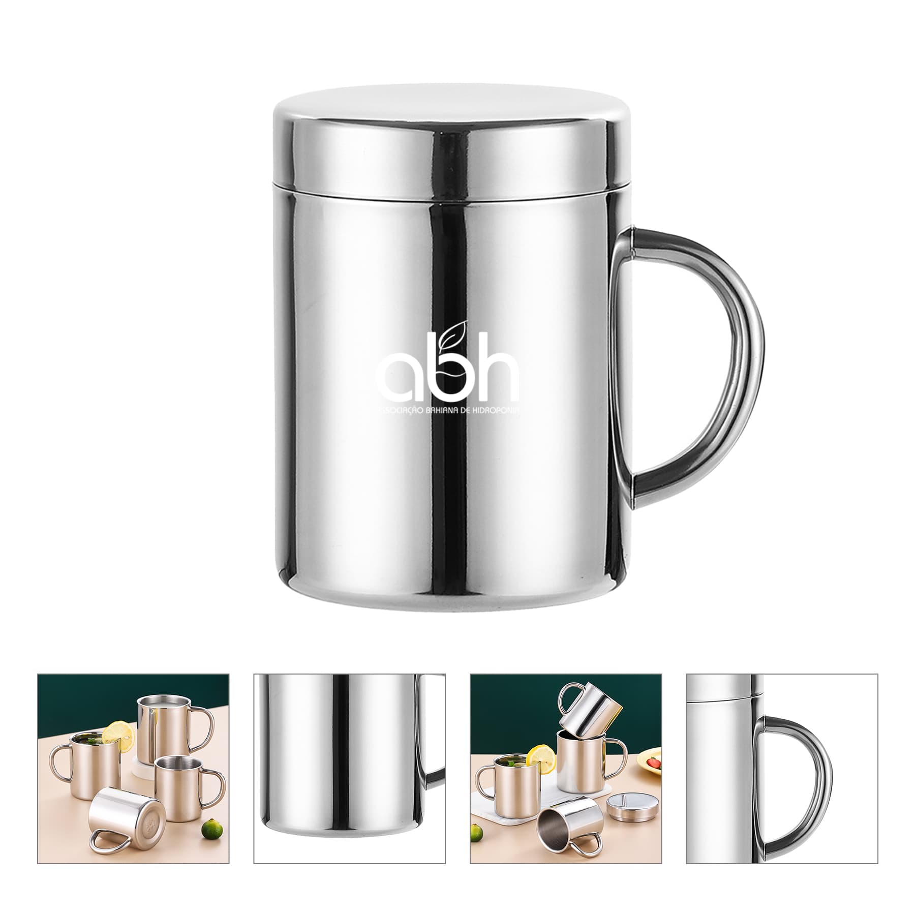 304 Stainless Steel Mug With Lid 10OZ &Double-Layer coffee
