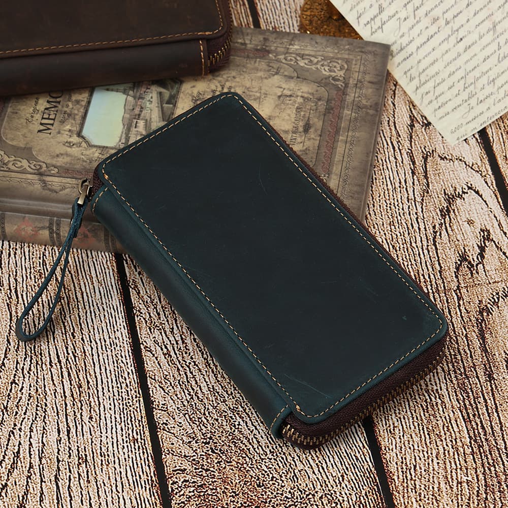 Genuine leather stationery box pencil case wallet