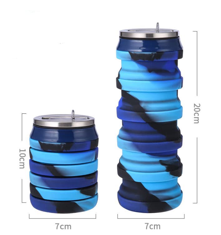 Camouflage Silicone Folding Sports Water Bottle